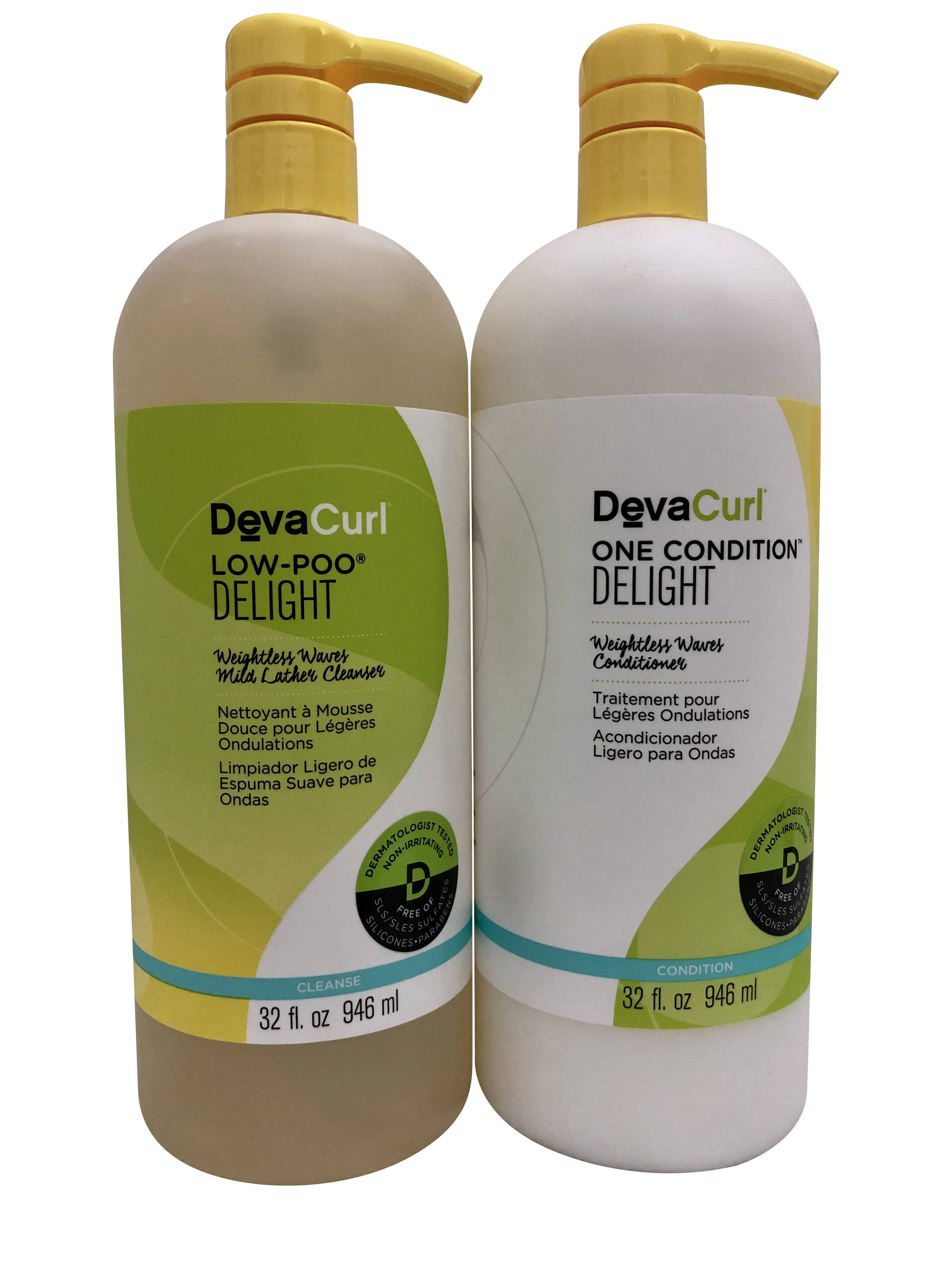 DevaCurl Low Poo Delight Cleanser & One Conditioner Delight Set 32 OZ Each