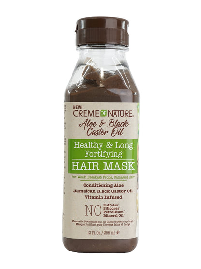 Creme of Nature Aloe, Black Castor Oil Fortifying Hair Mask 12 OZ