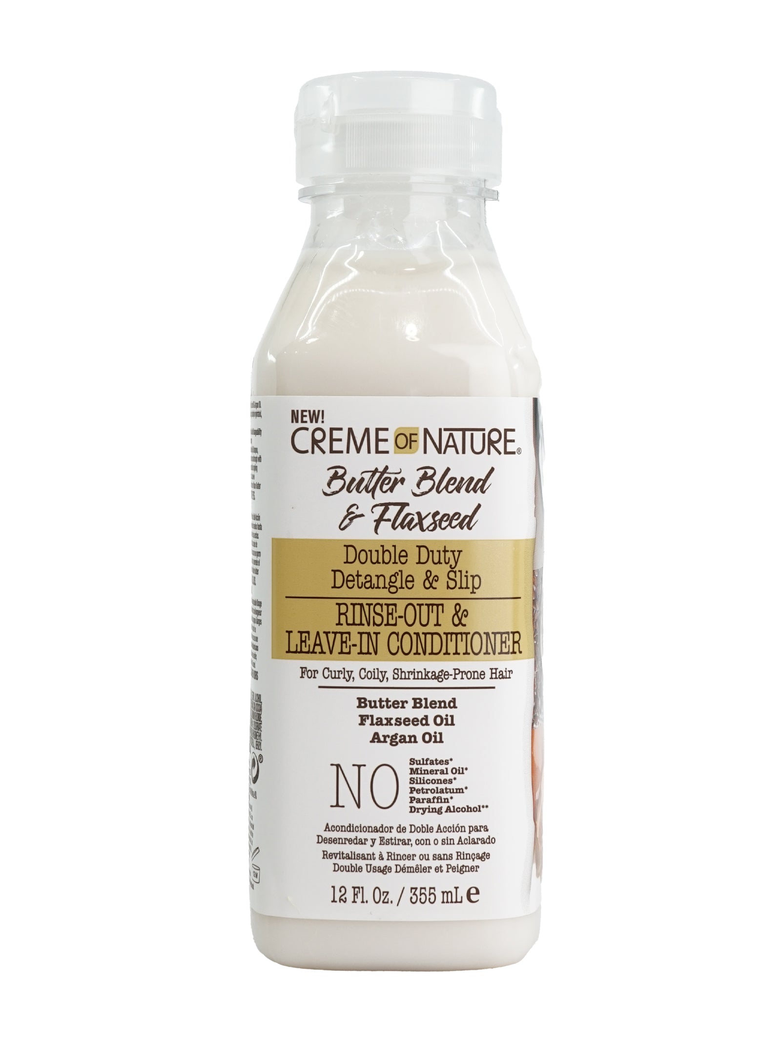 Creme of Nature Butter & Flaxseed Double Duty Detangle & Slip Conditioner 12 OZ