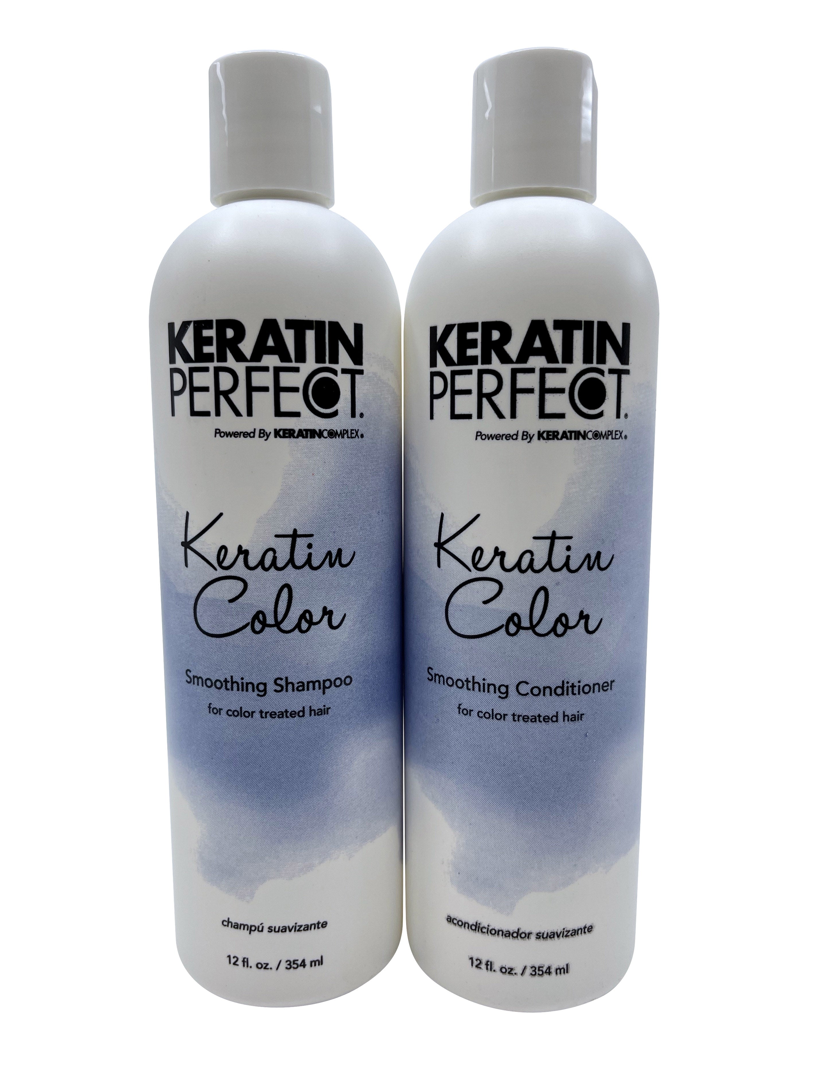 Keratin Perfect Keratin Care Smoothing Shampoo & Conditioner Color Hair 12 OZ Ea