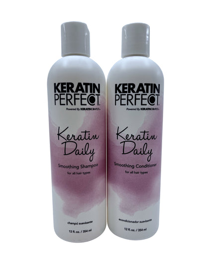 Keratin Perfect Keratin Daily Smoothing Shampoo & Conditioner All Types 12 OZ