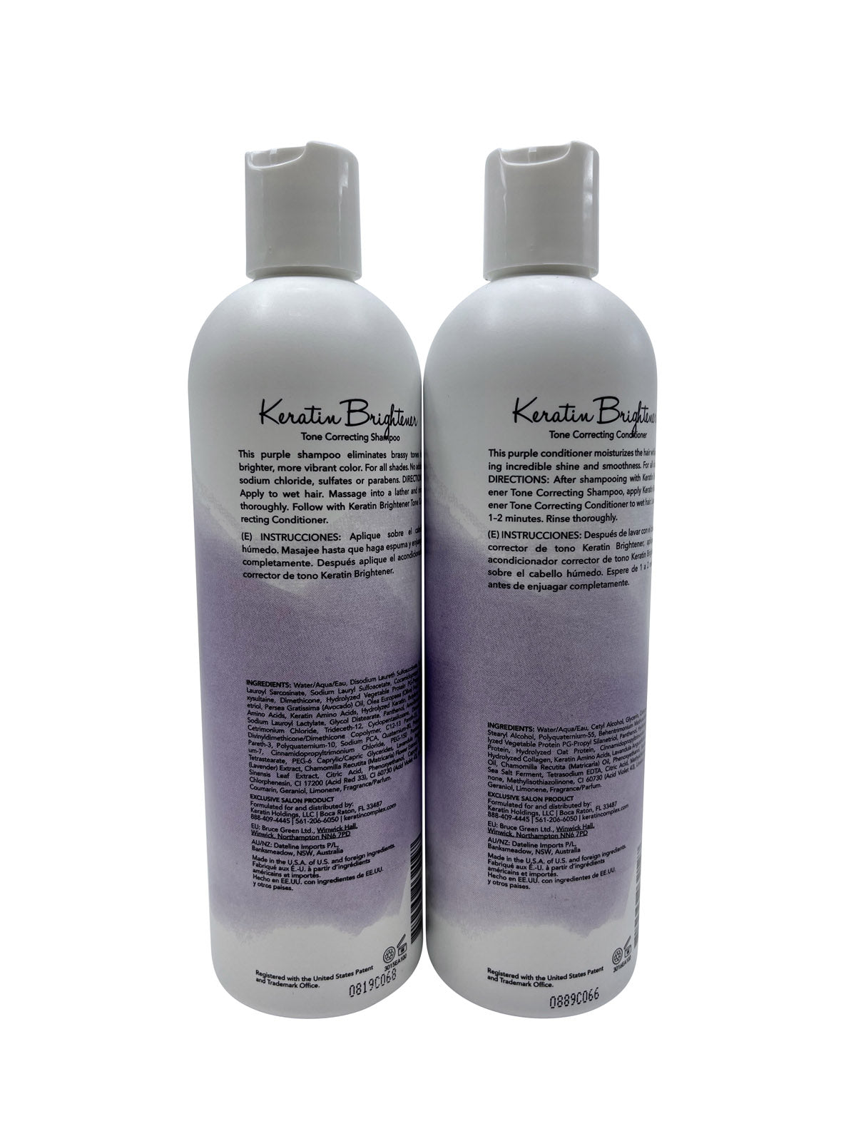 Keratin Perfect Keratin Brightener Tone Correcting Shampoo & Conditioner 12 OZ