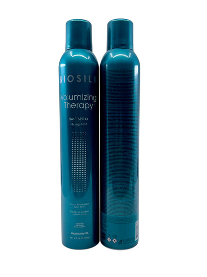 Biosilk Volumizing Therapy Hair Spray Strong Hold 12 OZ Set of 2