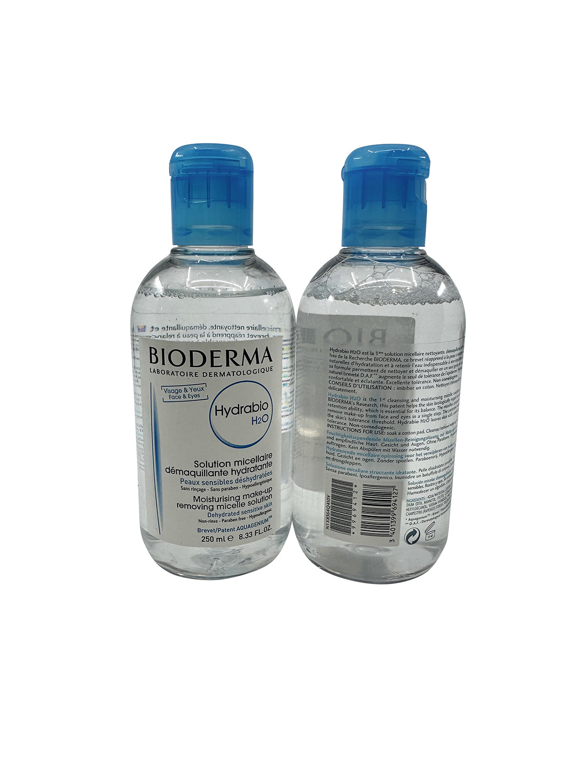 Bioderma Hydrabio H2O Moisturizing Micellar Water 8.33 OZ Pack of 2