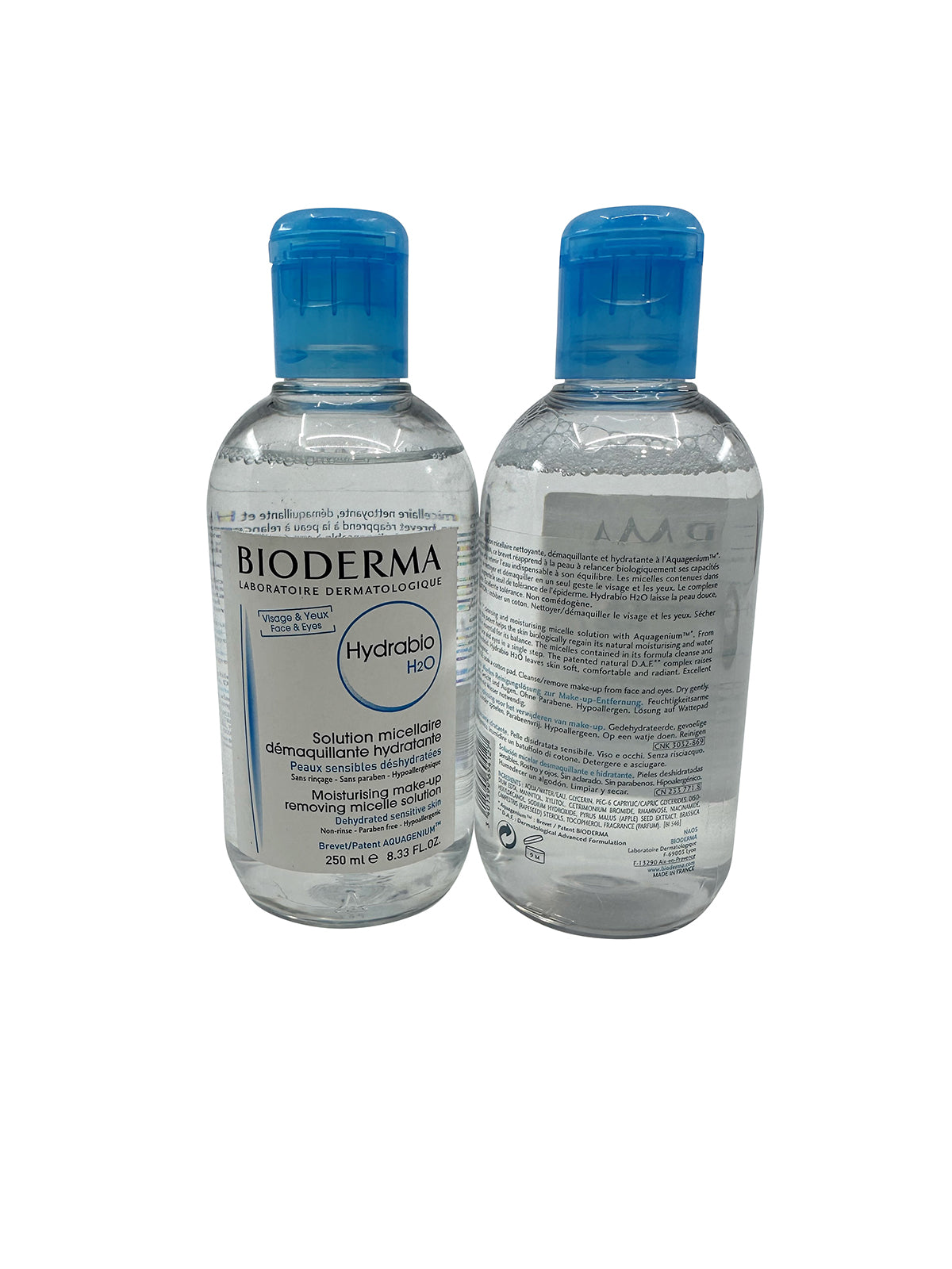 Bioderma Hydrabio H2O Moisturizing Micellar Water 8.33 OZ Pack of 2