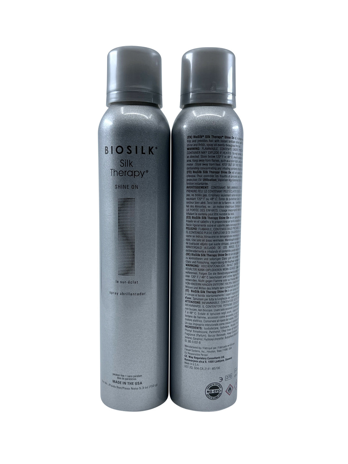 Biosilk Silk Therapy Shine On Spray 5.3 OZ Set of 2