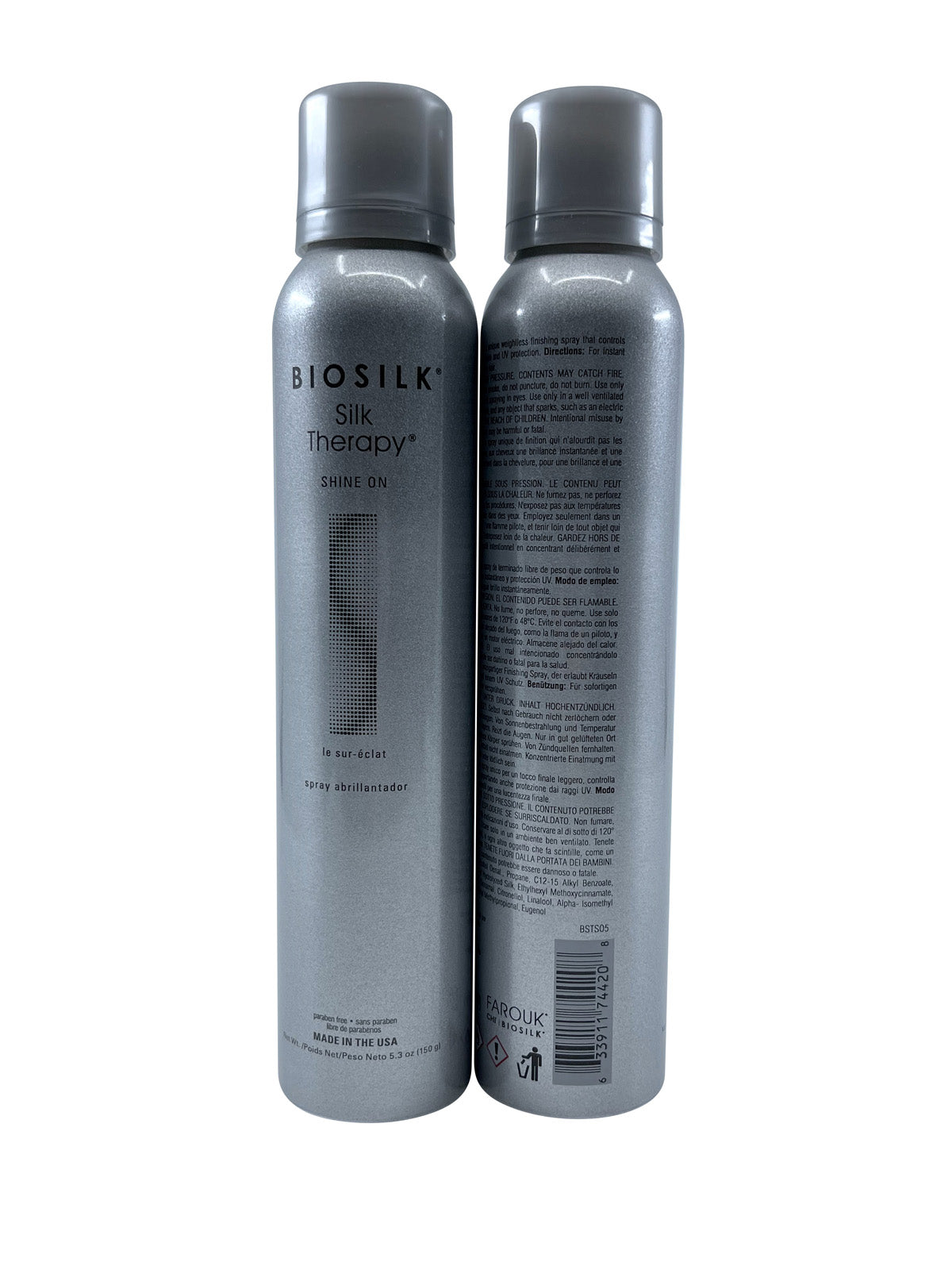 Biosilk Silk Therapy Shine On Spray 5.3 OZ Set of 2