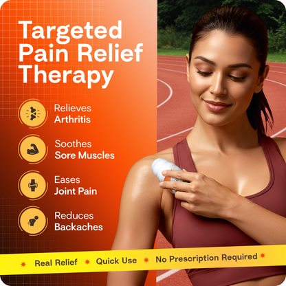 Rugged Fit Cold & Hot Pain Relief Roll-On Gel 3.38 fl oz – Max-Strength Menthol 2% & Methyl Salicylate 10% with Arnica, Calendula & Horse Chestnut – Non-Greasy, Fast-Absorbing Muscle & Joint Therapy