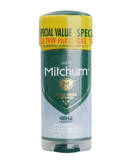 Mitchum Antiperspirant & Deodorant Triple Odor Defense Gel Stick 3.4 OZ