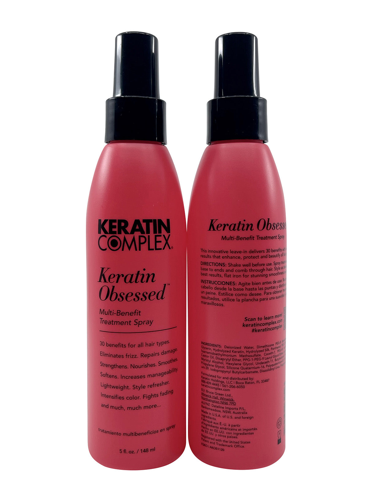 Keratin Complex Keratin Obsessed Multi Benefit Treatment Spray 5 OZ Pack of 2