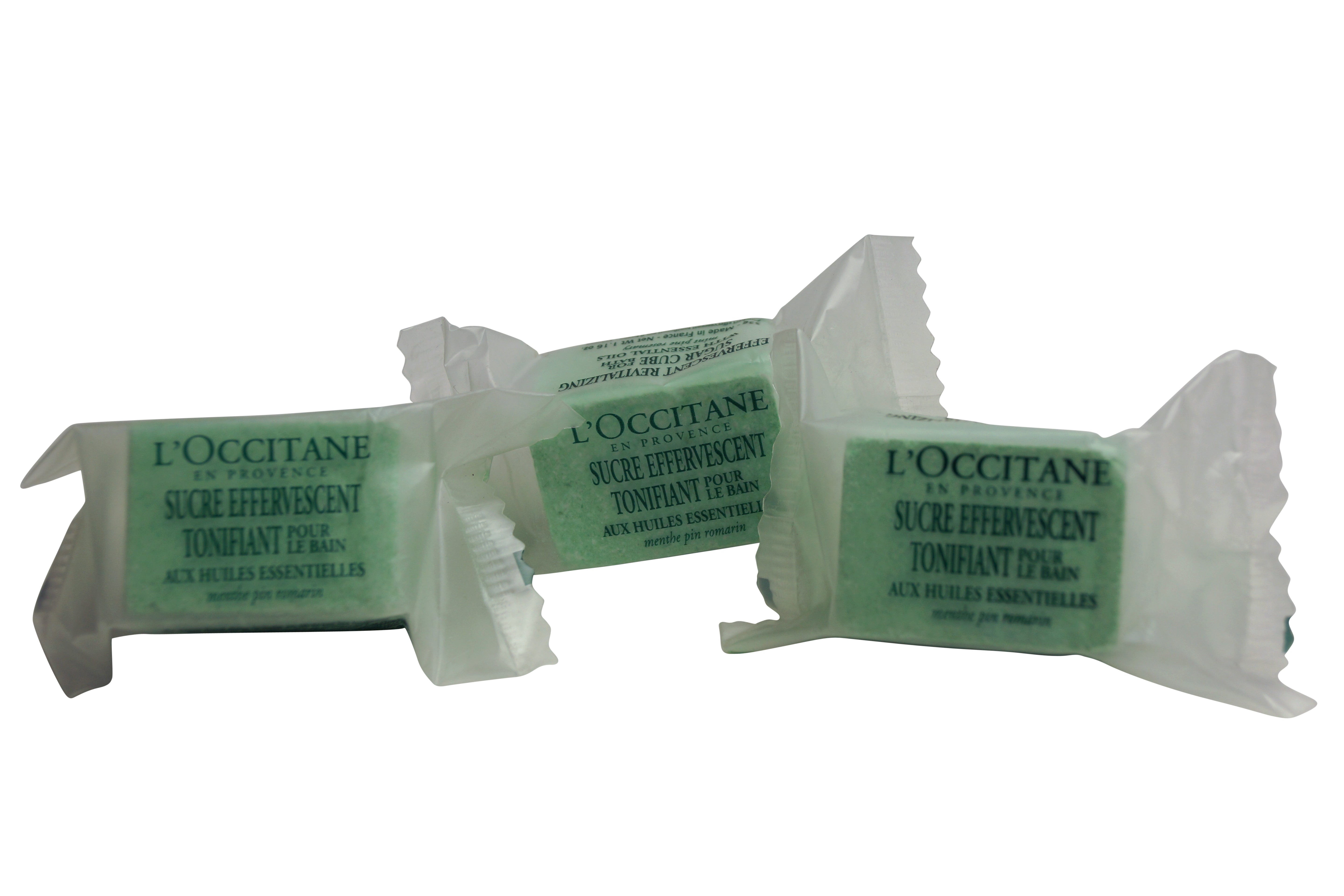 L'Occitane Effervescent Revitalizing Sugar Cube for Bath 1.16oz set of 3