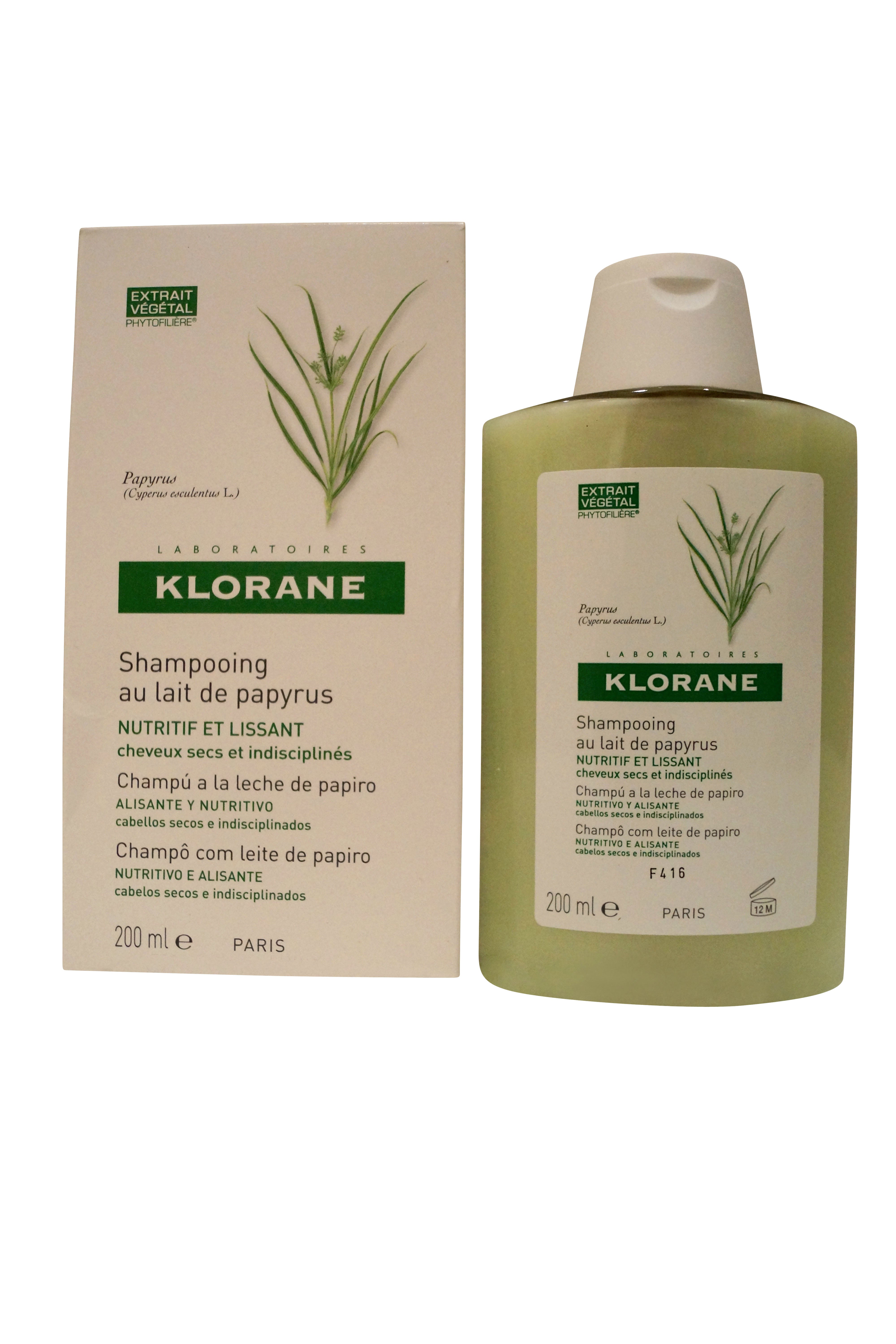 Klorane Laboratories Shampoo with Papyrus Milk for Dry and Unruly Hair 6.7 oz