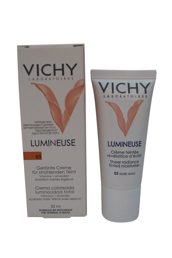 Vichy Lumineuse Sheer Radiance Tint Moisturiser 03 Gold Normal/Combo ...
