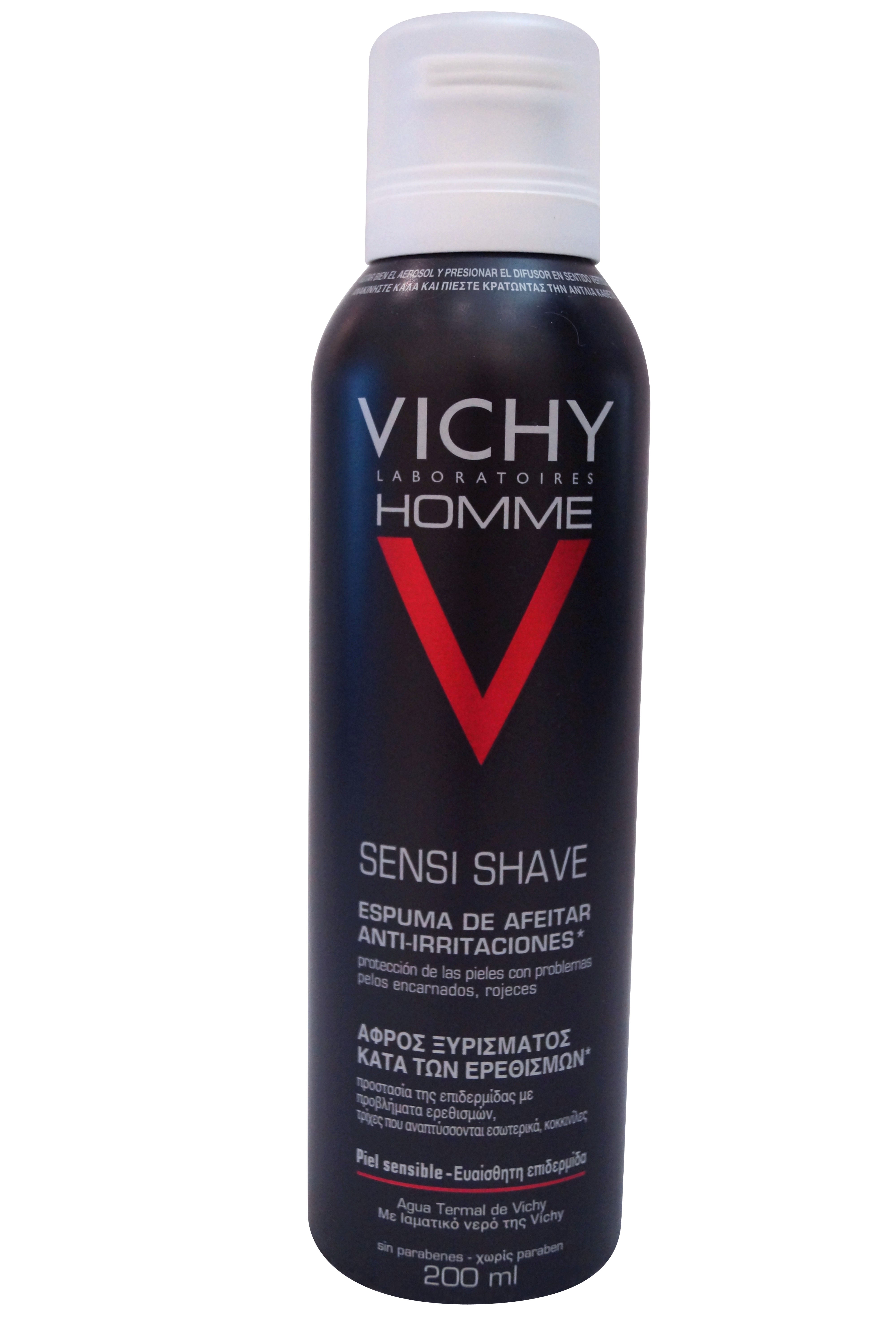 Vichy Homme Sensi Shave Shaving Mousse Anti-Reaction, 200 ml.