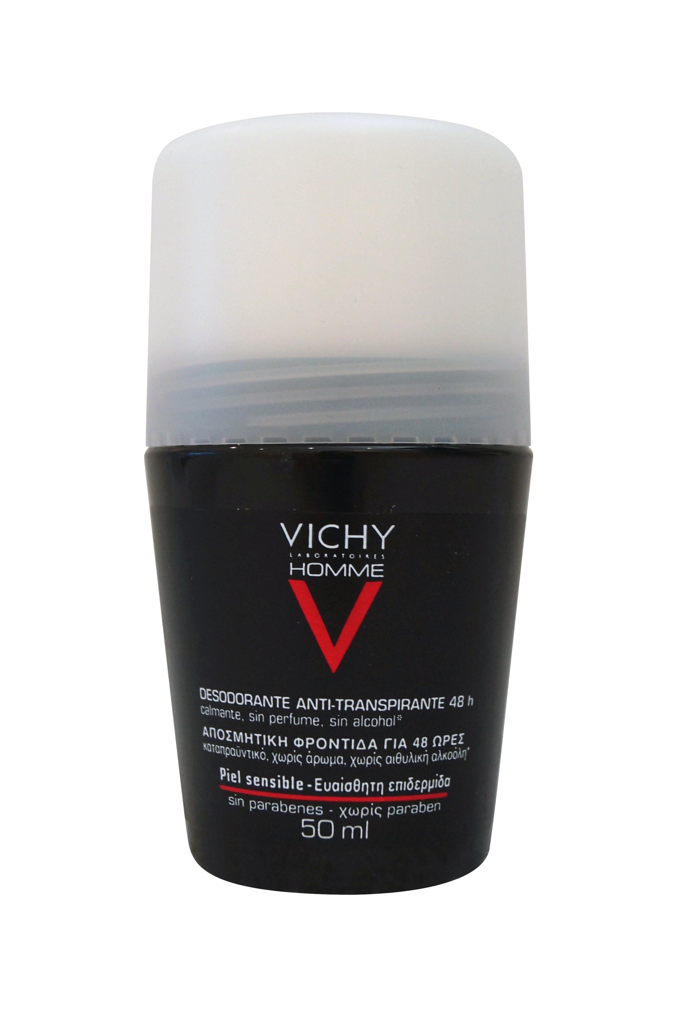 Vichy Homme 48 Hour Roll-On Deodorant for Sensitive Skin 50 ml