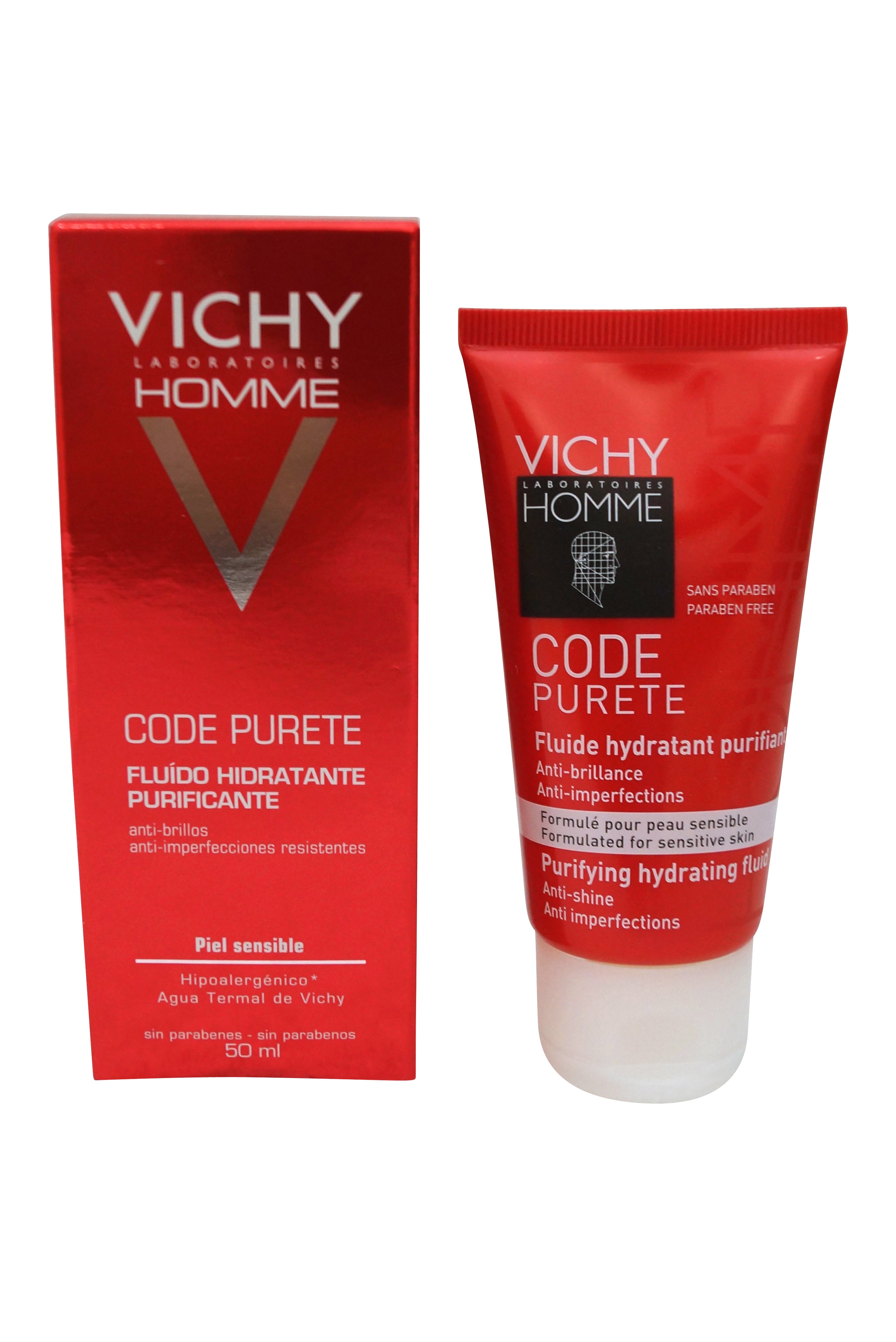 Vichy Homme Code Purete Purifying Hydrating Fluid 50 ml