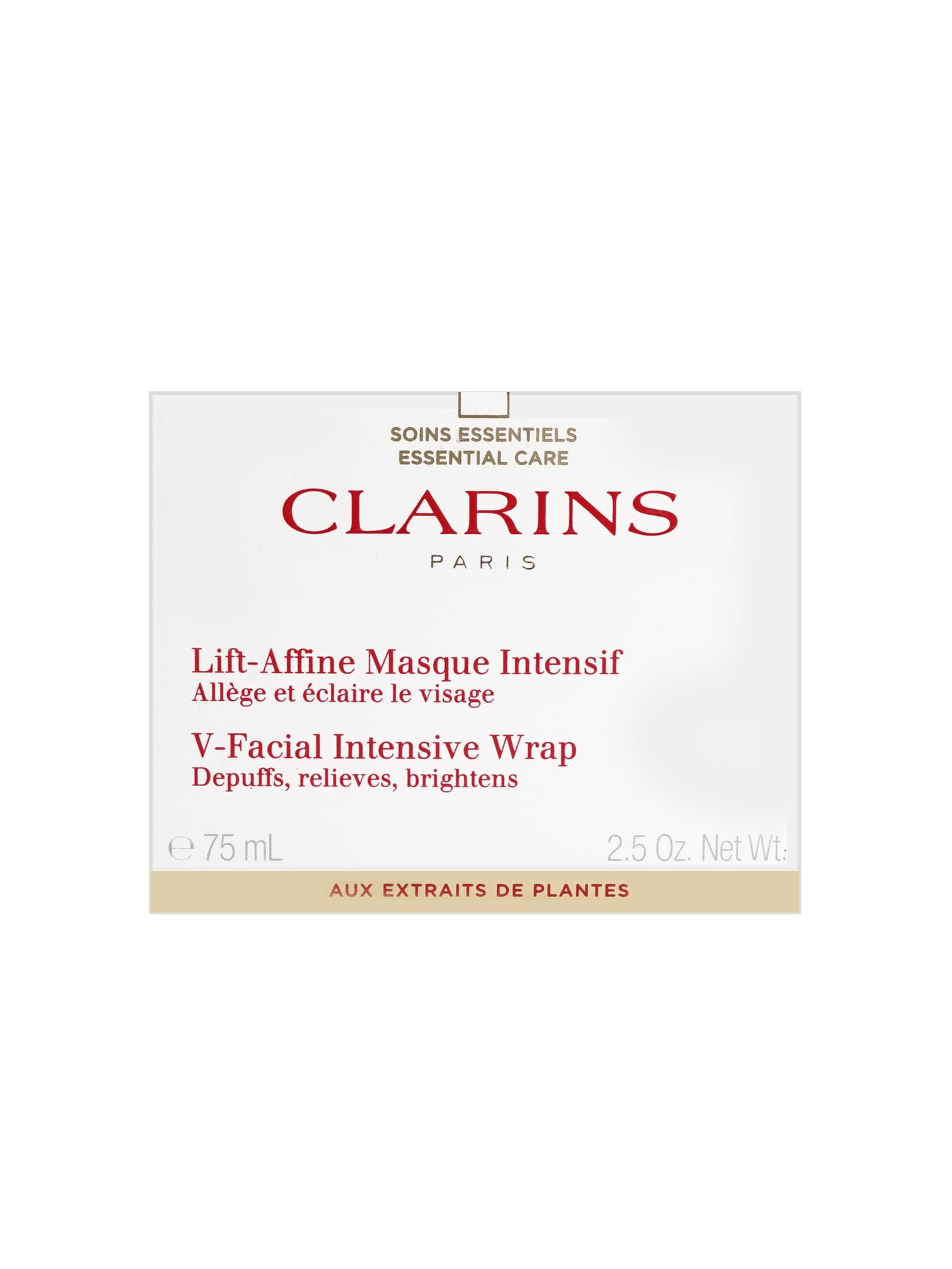 Clarins V Facial Instant Depuffing Face Mask All Skin Types 2.5 OZ