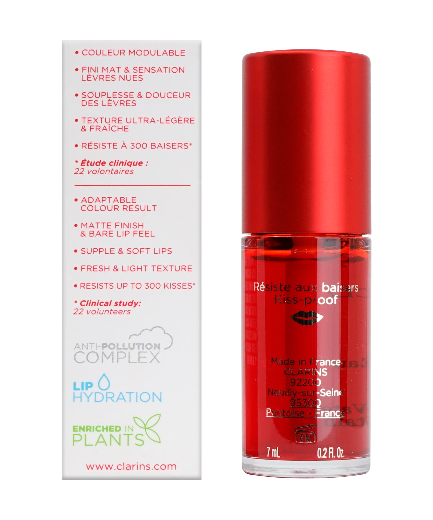 Clarins Water Lip Stain 03 Water Red All Skin Types 0.2 OZ