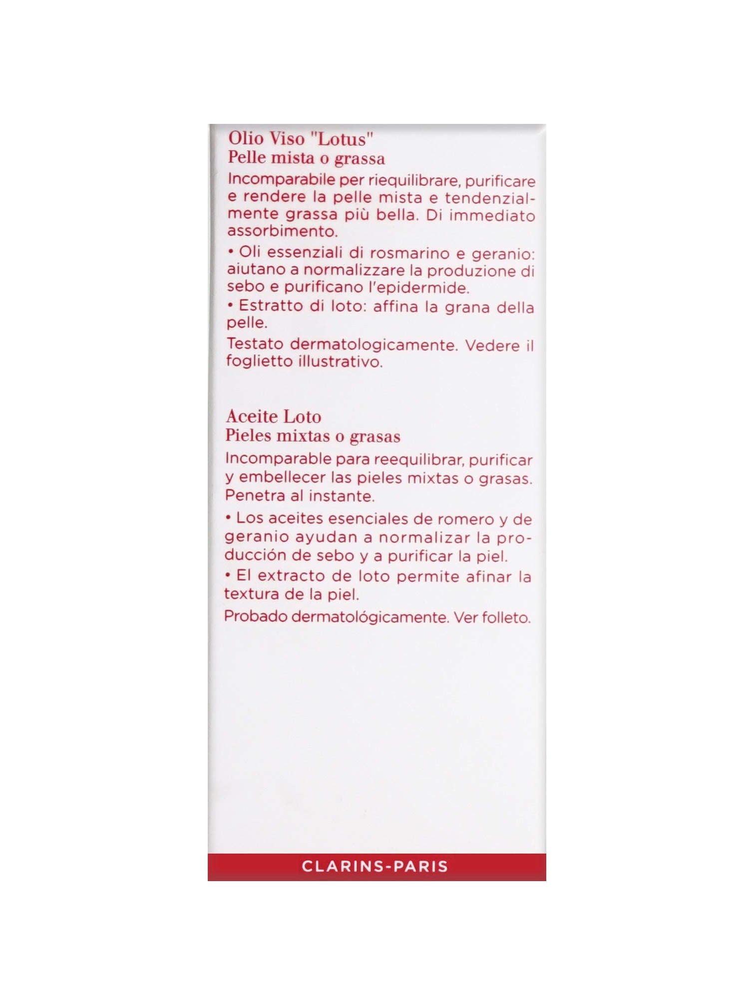 Clarins Lotus Treatment Oil Oily & Combination Skin 1 OZ