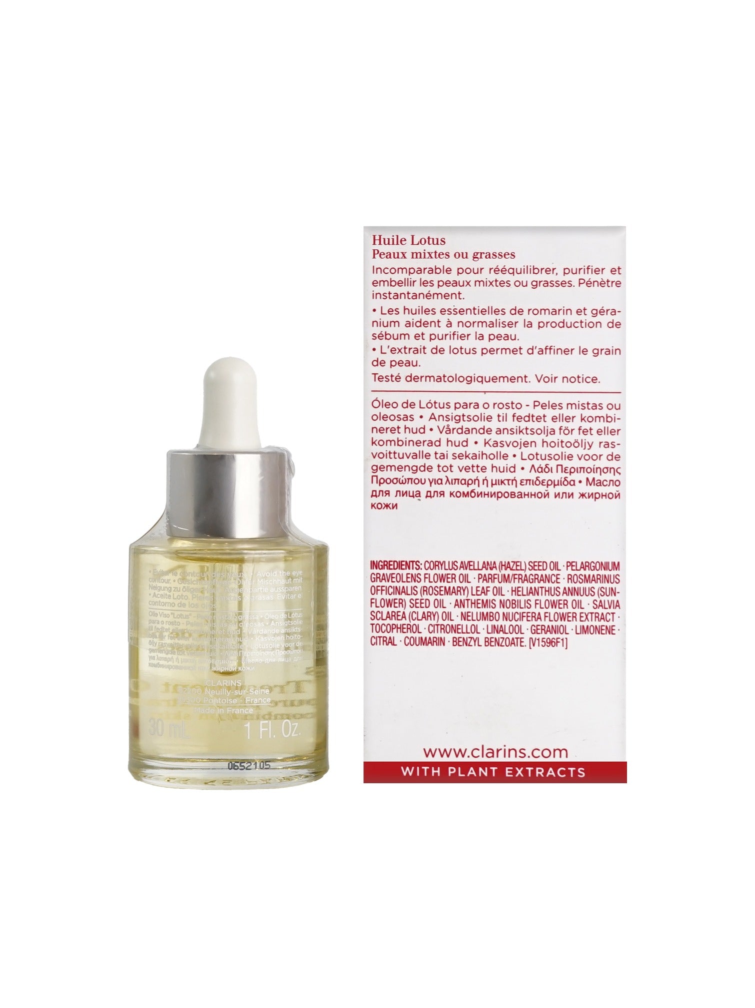 Clarins Lotus Treatment Oil Oily & Combination Skin 1 OZ