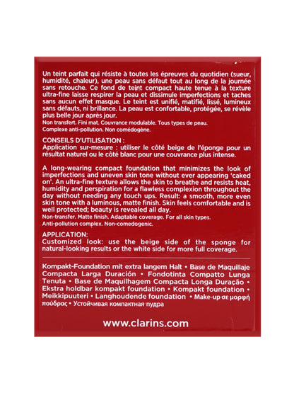 Clarins Everlasting Compact Long Wear & Comfort Foundation 0.3 OZ - CHOOSE YOUR SHADE