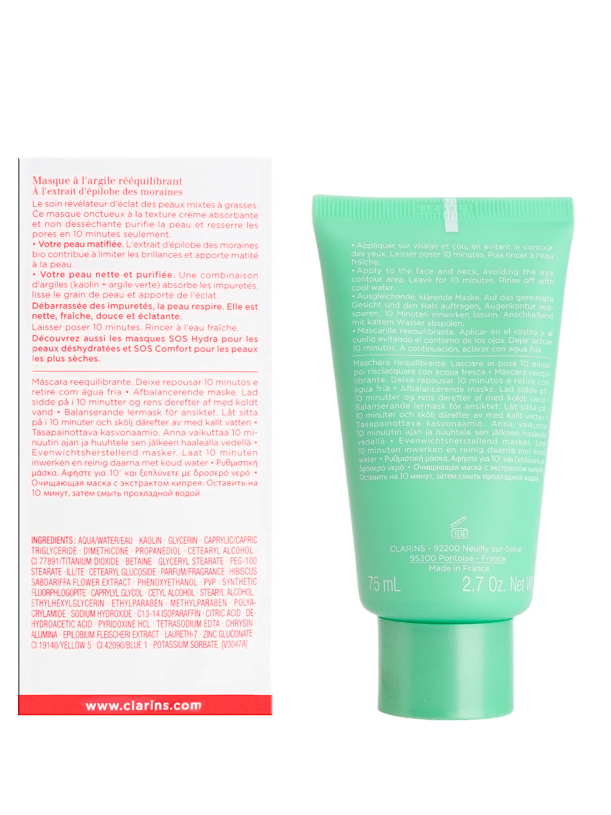 Clarins SOS Rebalancing Clay Mask Oily Skin 2.3 OZ