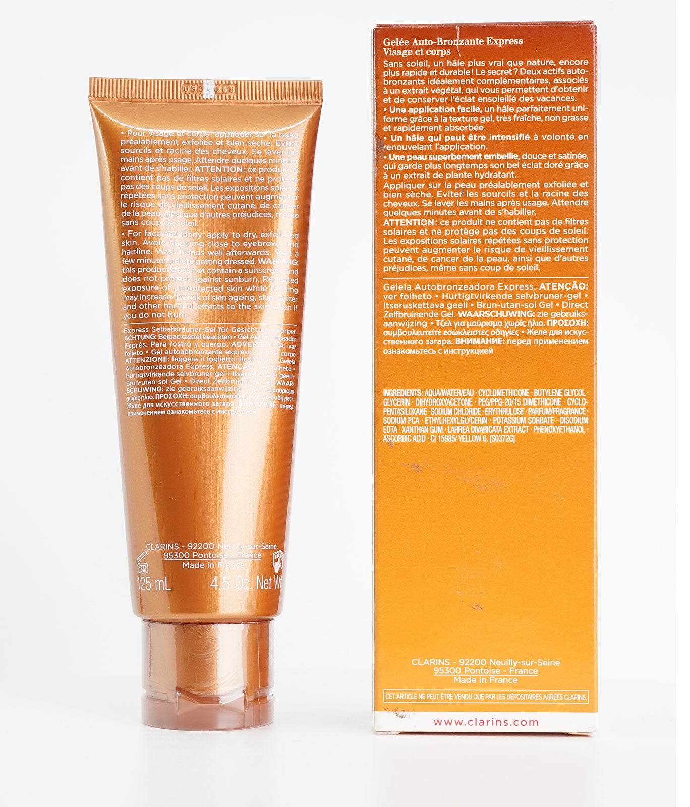 Clarins Self Tanning Instant Gel Face & Body 4.5 OZ