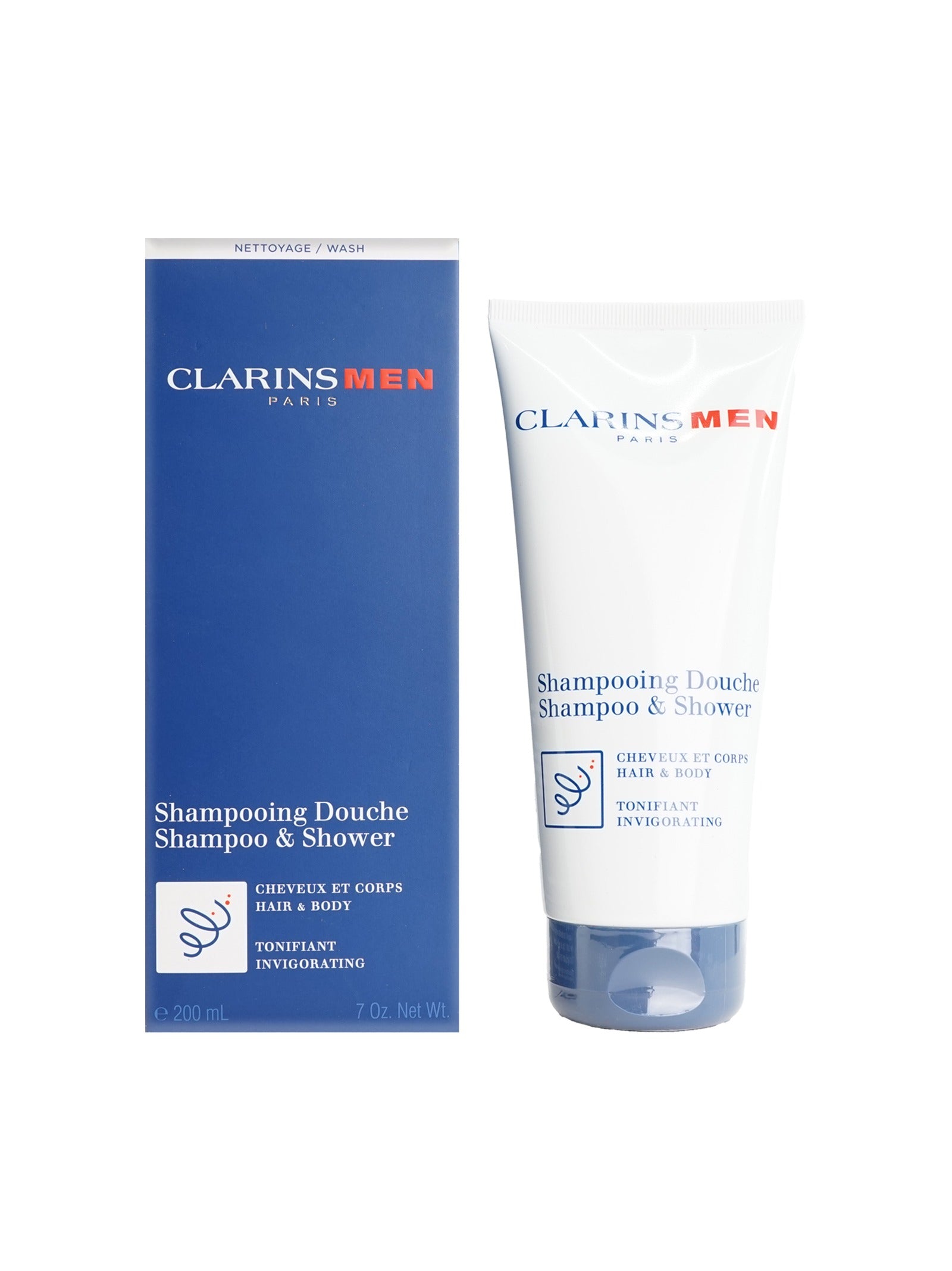 Clarins Men Shampoo & Shower Invigorating Wash 7 OZ