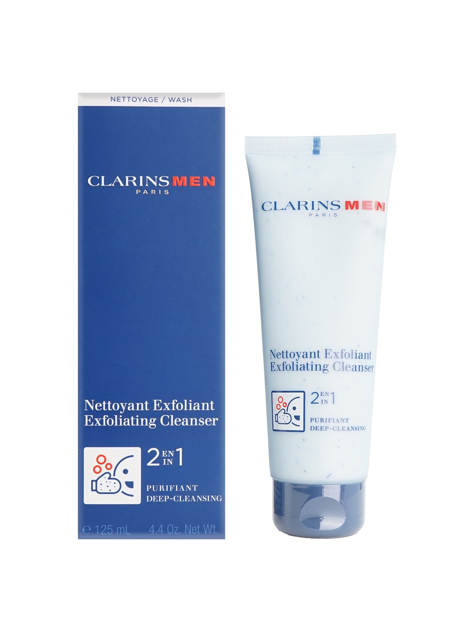 Clarins Men Exfoliating Cleanser 2 in 1 Deep Cleaning & Purifying 4.4 OZ