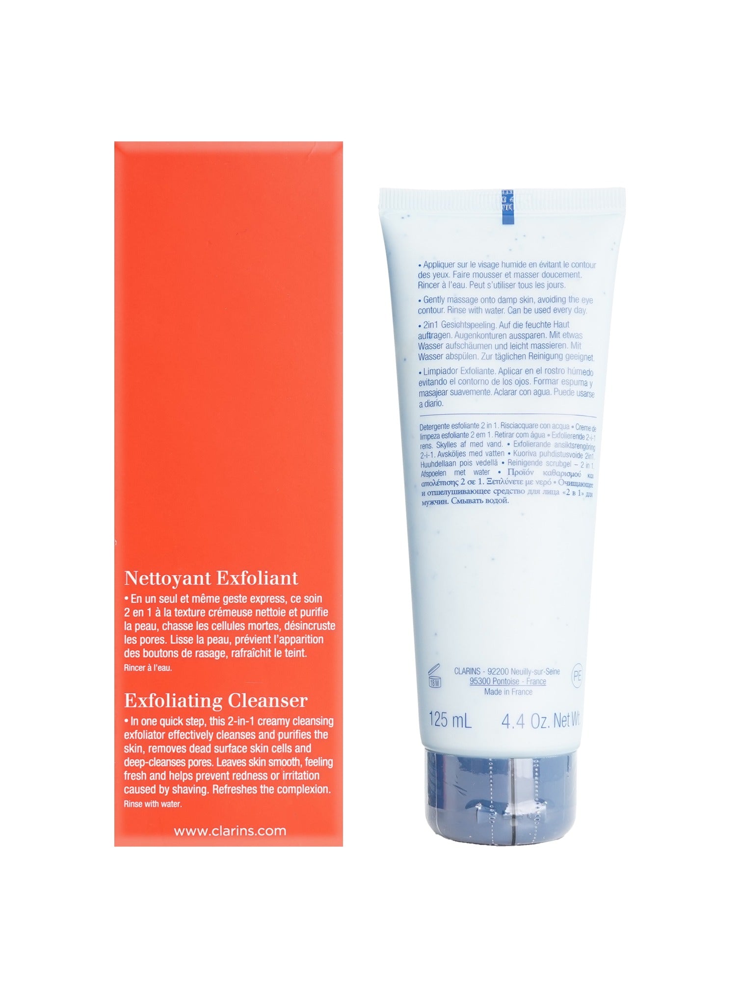 Clarins Men Exfoliating Cleanser 2 in 1 Deep Cleaning & Purifying 4.4 OZ