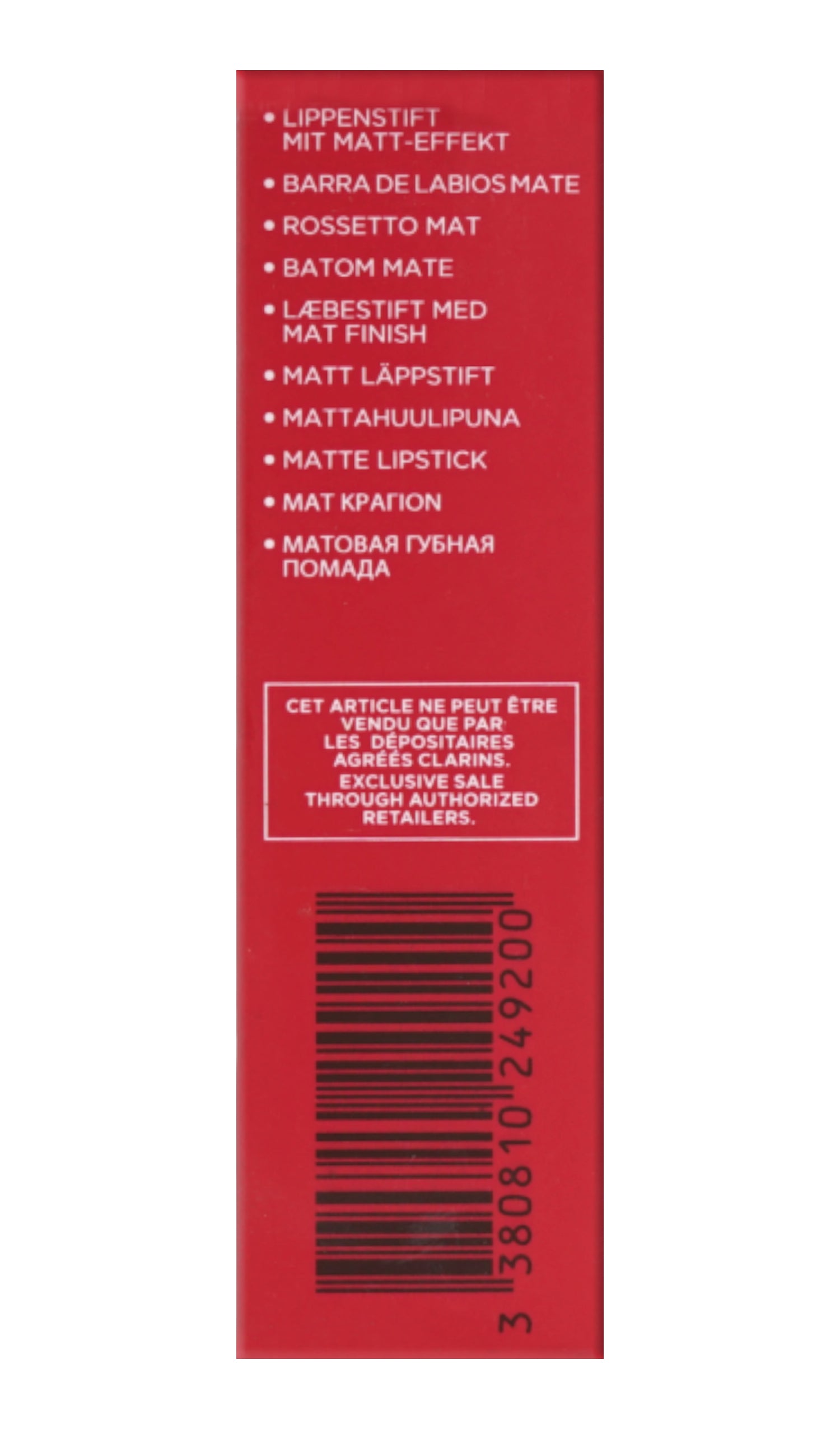 Clarins Joli Rouge Velvet Longwear Matte Lipstick 0.1 OZ - CHOOSE YOUR SHADE