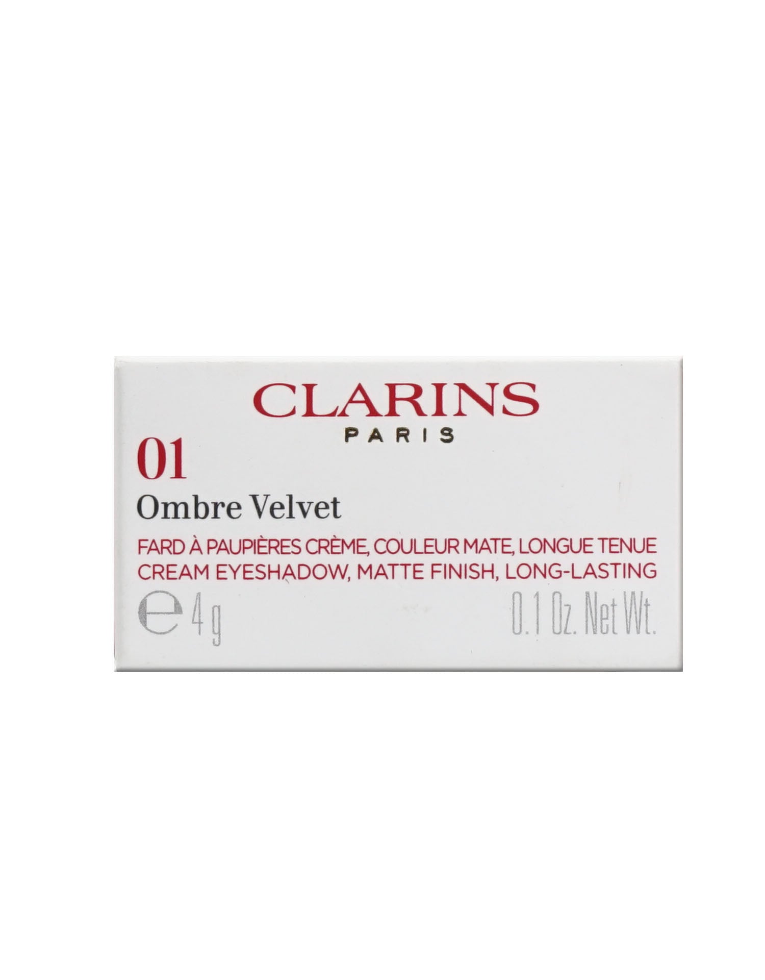 Clarins Ombre Velvet 01 White Shadow 0.1 OZ