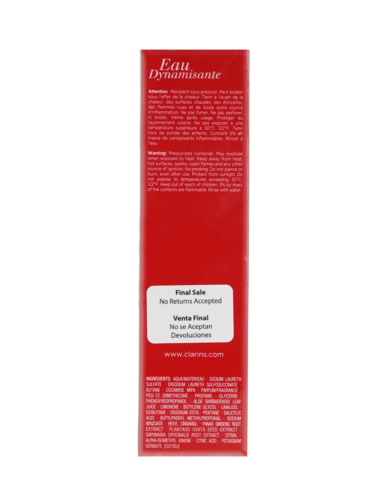 Clarins Eau Dynamisante Shower Mousse All Skin Types 5.3 OZ