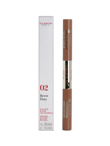 Clarins Brow DUO Defines & Fixes 02 Auburn All Skin Types 0.03 OZ