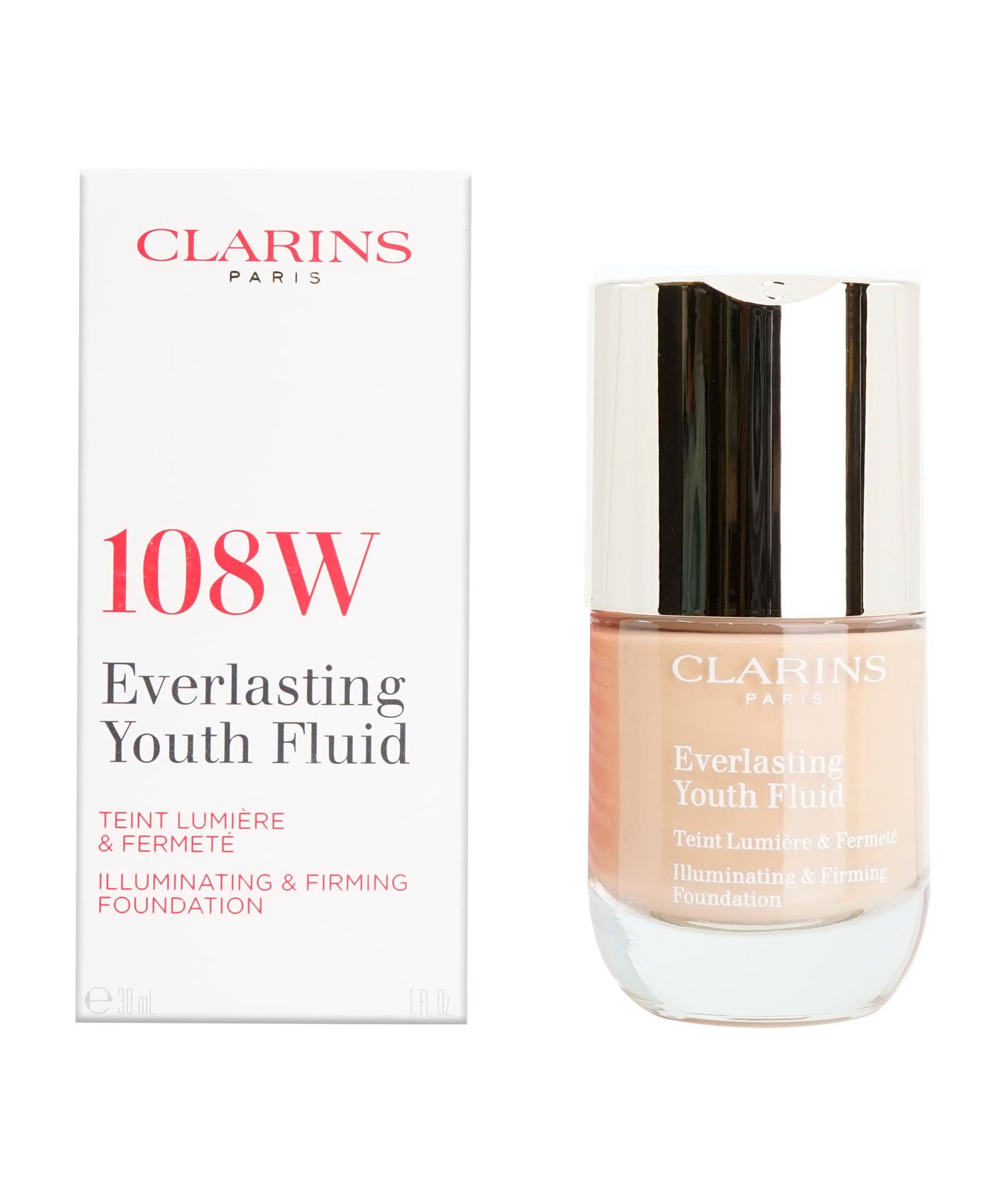 Clarins Everlasting Youth Fluid Illuminating & Firming Foundation 1 OZ - CHOOSE YOUR SHADE