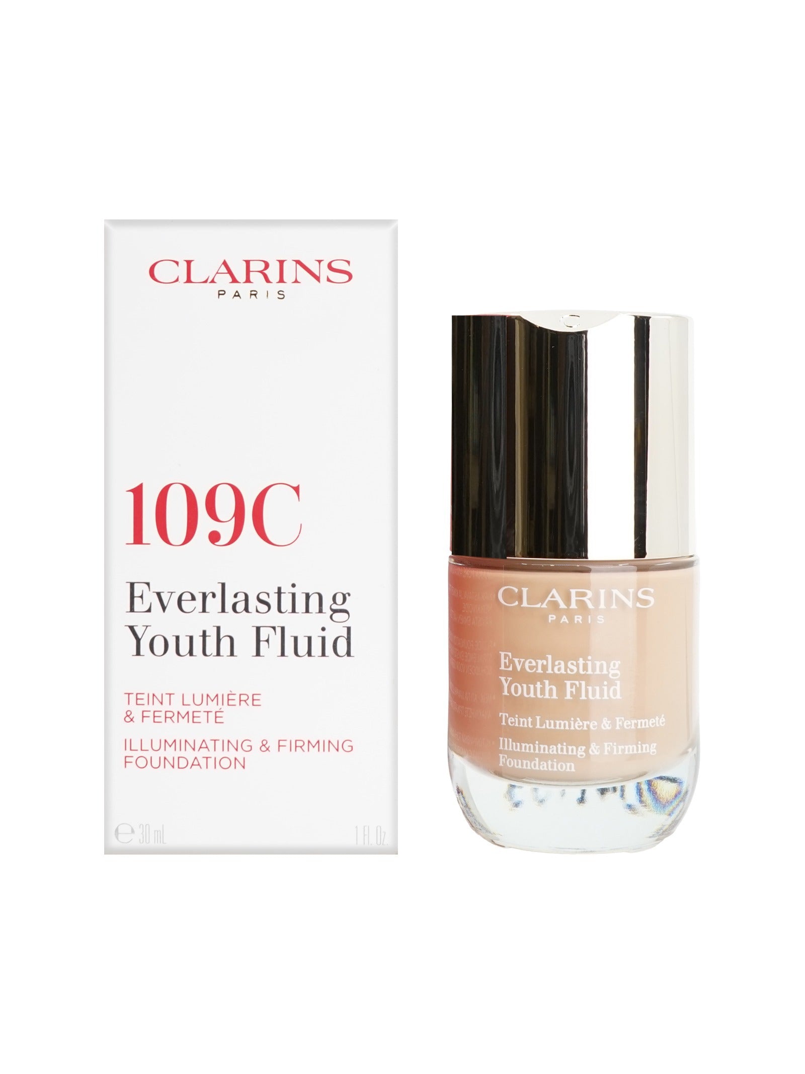 Clarins Everlasting Youth Fluid Illuminating & Firming Foundation 1 OZ - CHOOSE YOUR SHADE