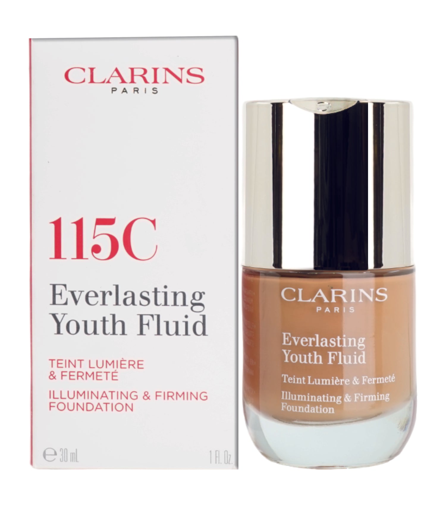 Clarins Everlasting Youth Fluid Illuminating & Firming Foundation 1 OZ - CHOOSE YOUR SHADE