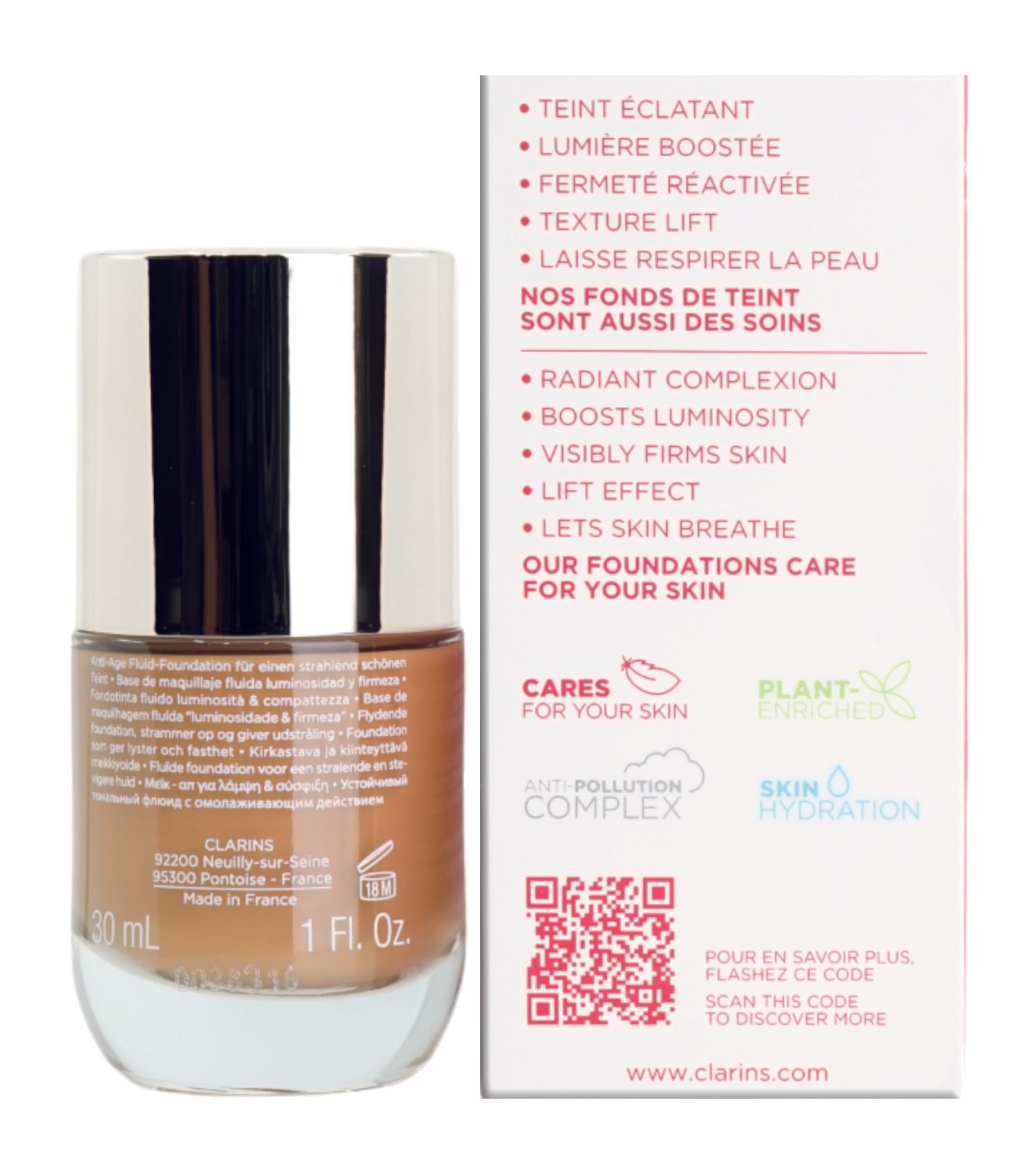 Clarins Everlasting Youth Fluid Illuminating & Firming Foundation 1 OZ - CHOOSE YOUR SHADE