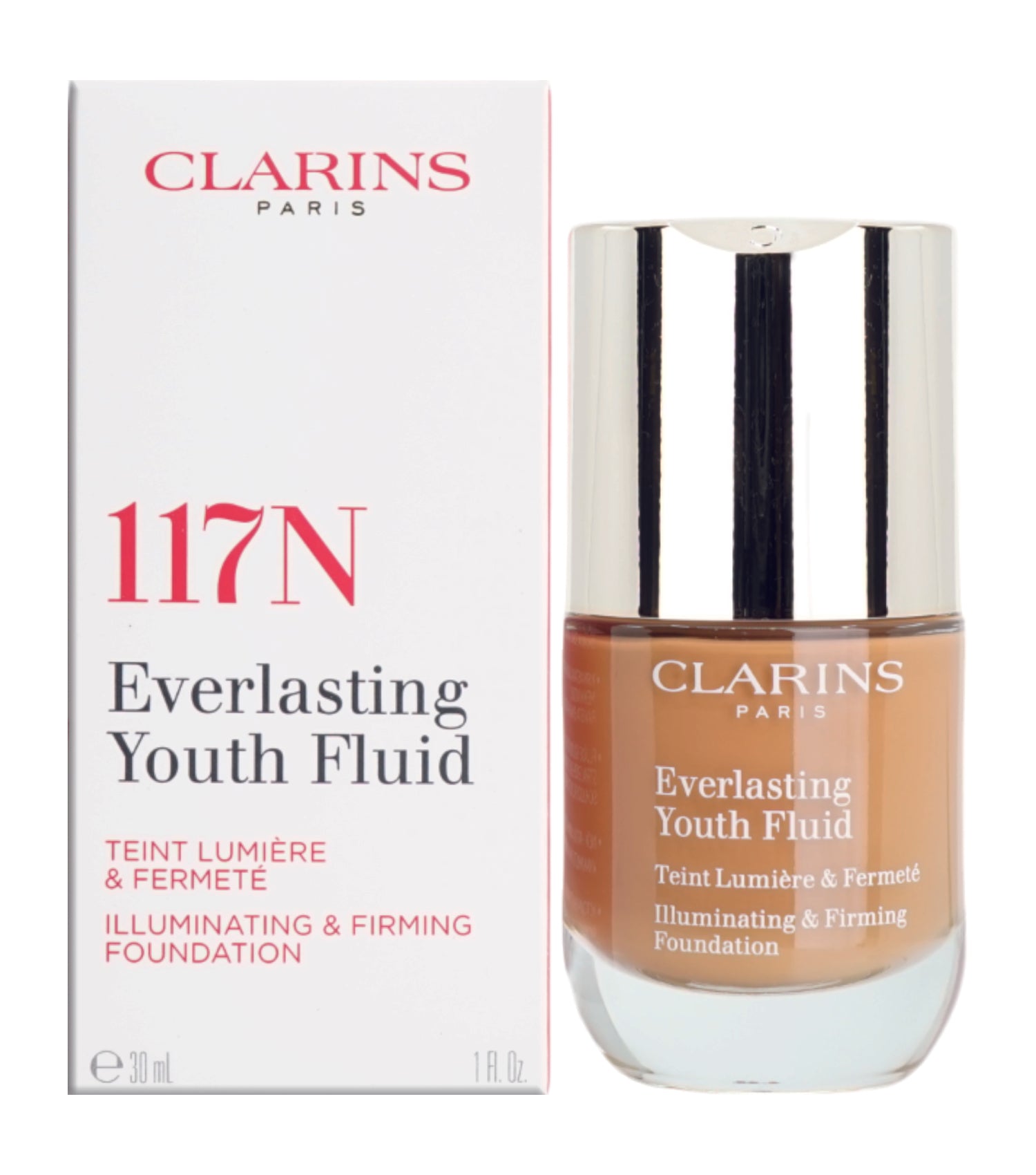 Clarins Everlasting Youth Fluid Illuminating & Firming Foundation 1 OZ - CHOOSE YOUR SHADE