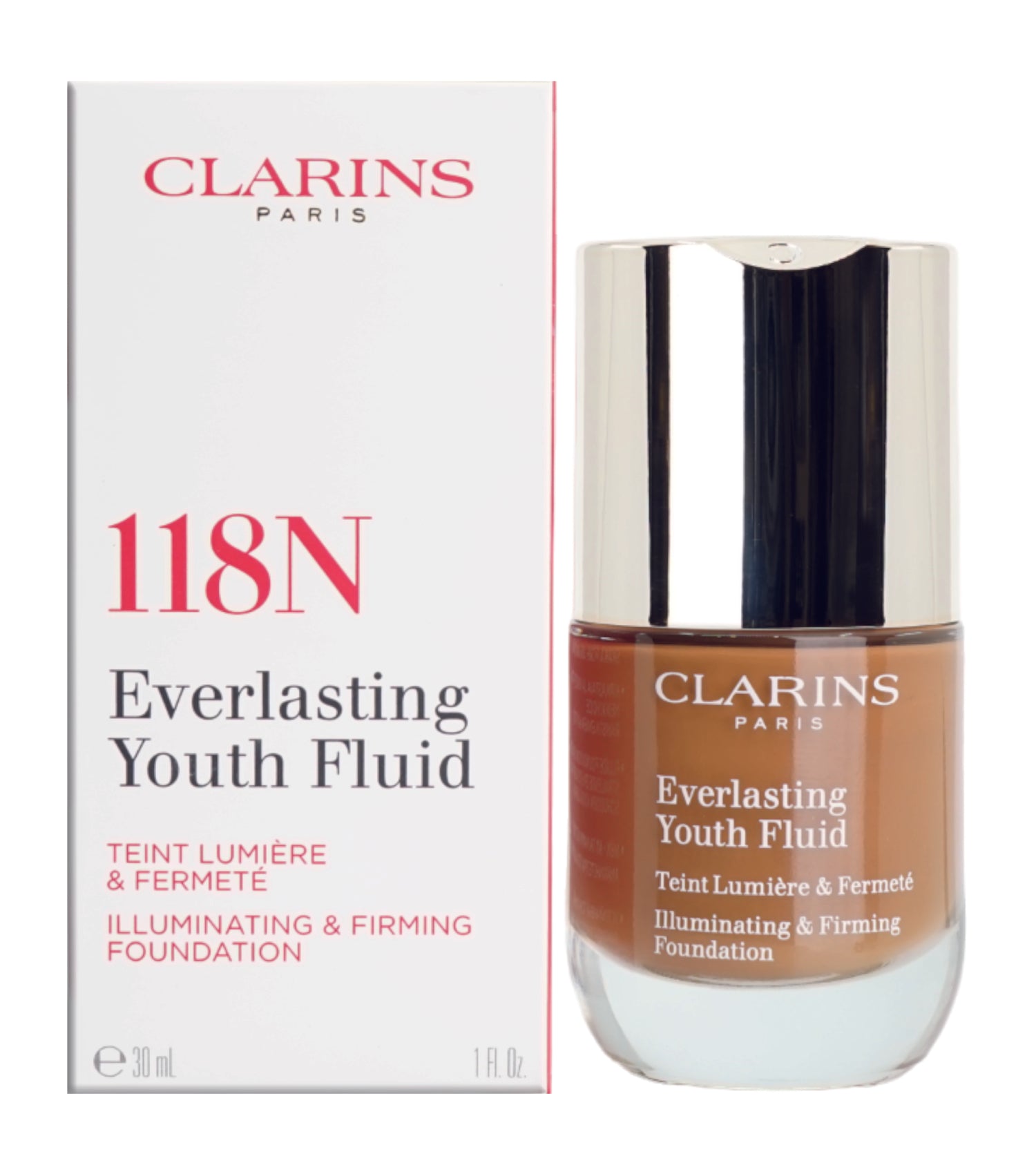 Clarins Everlasting Youth Fluid Illuminating & Firming Foundation 1 OZ - CHOOSE YOUR SHADE