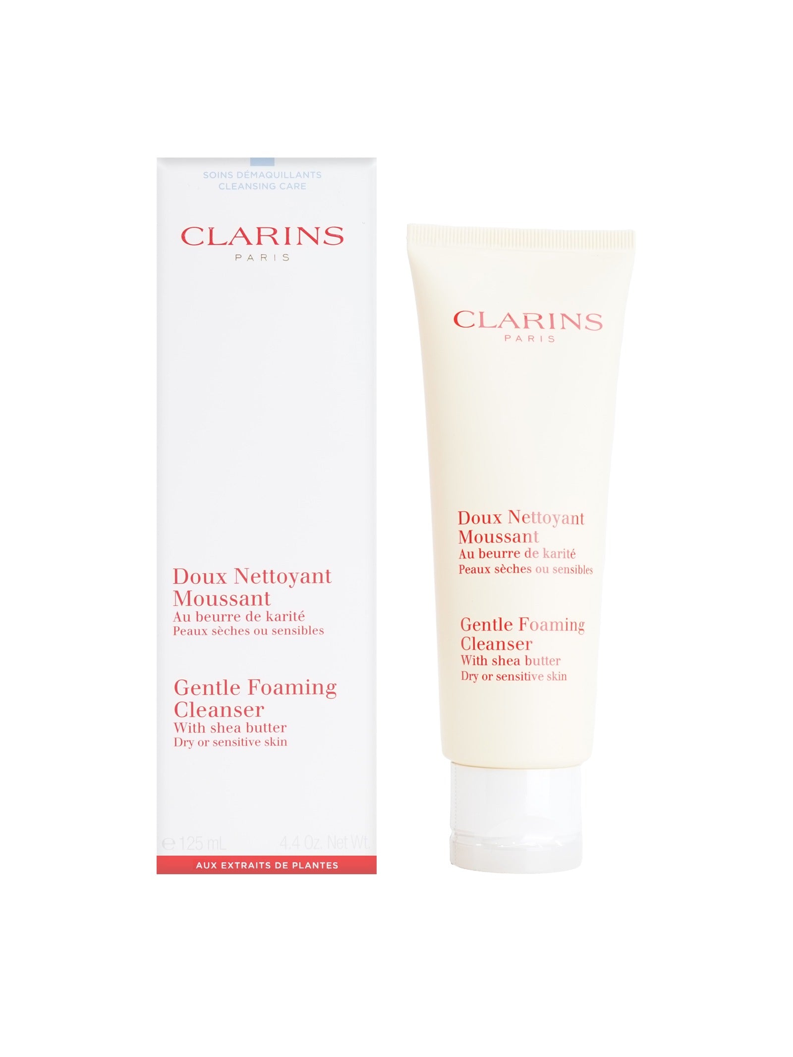 Clarins Gentle Foaming Cleanser Shea Butter Dry & Sensitive Skin 4.4 OZ