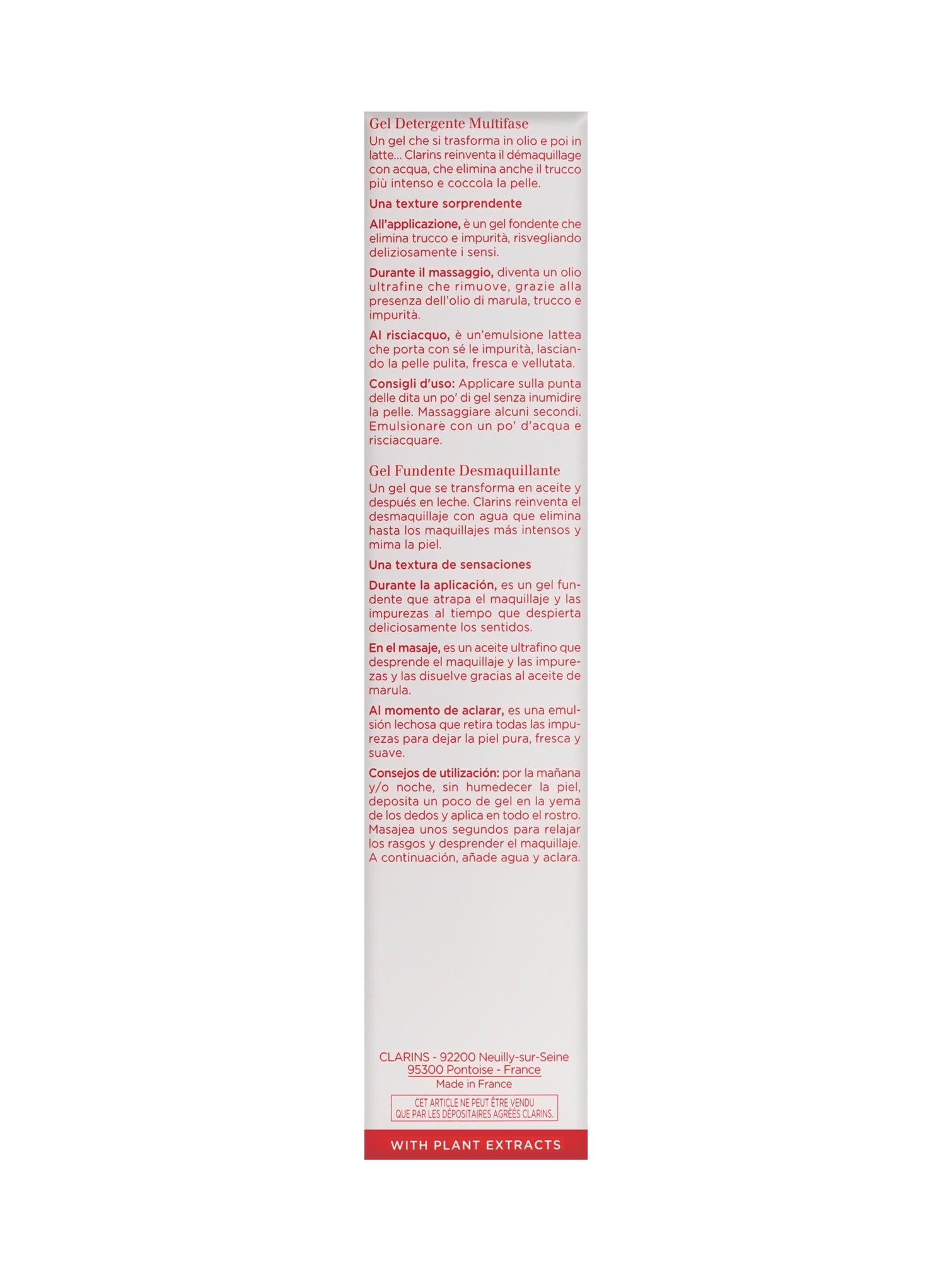 Clarins Pure Melt Cleansing Gel Rinse Off All Skin Types 4.4 OZ