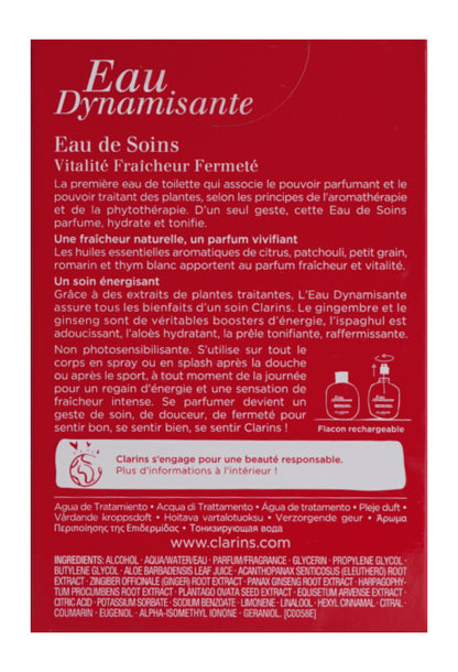 Clarins Eau Dynamisante Treatment Fragrance All Skin Types 3.3 OZ