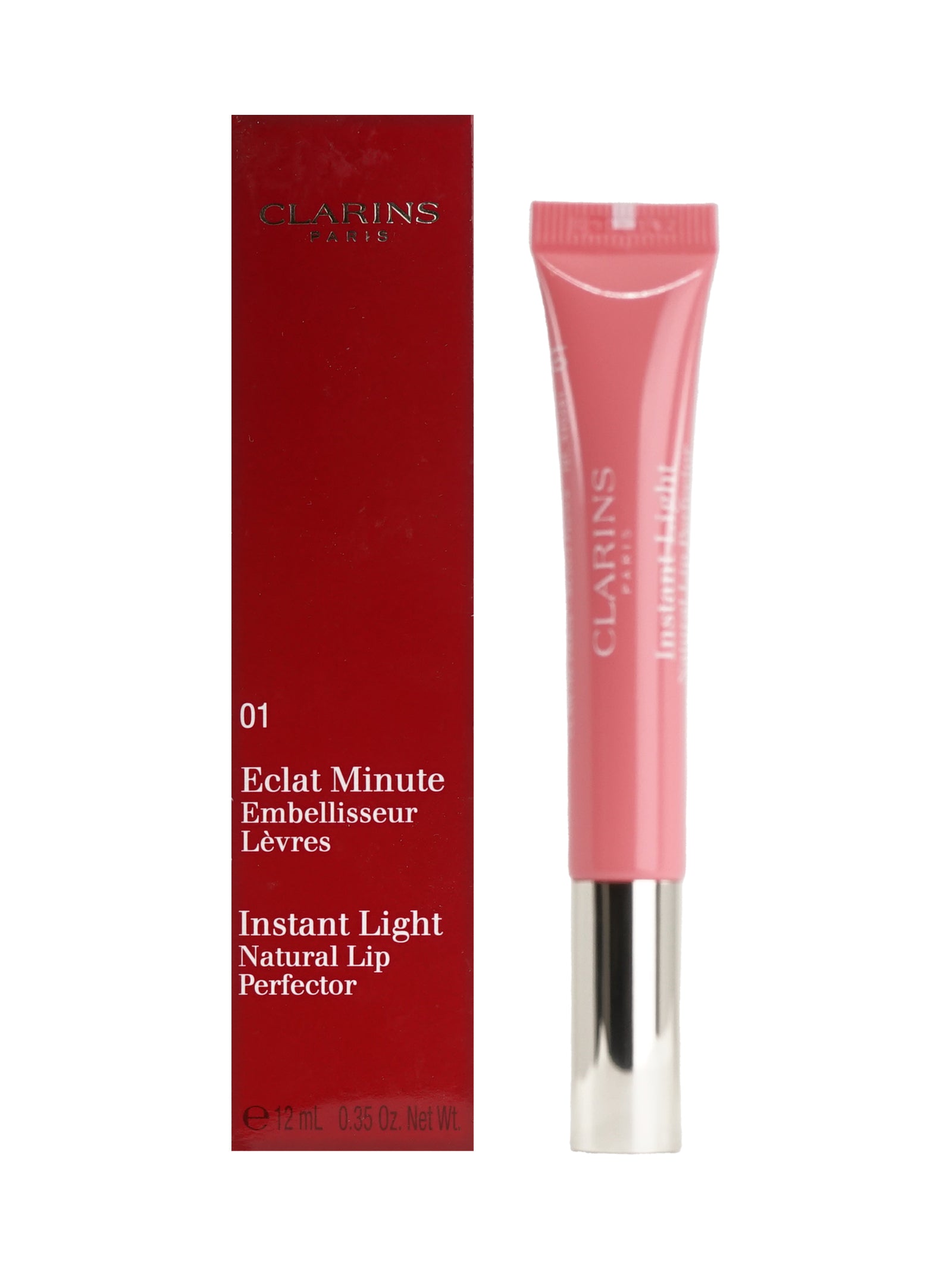 Clarins Instant Light Natural Lip Perfector 01 Rose Shimmer 0.35 OZ