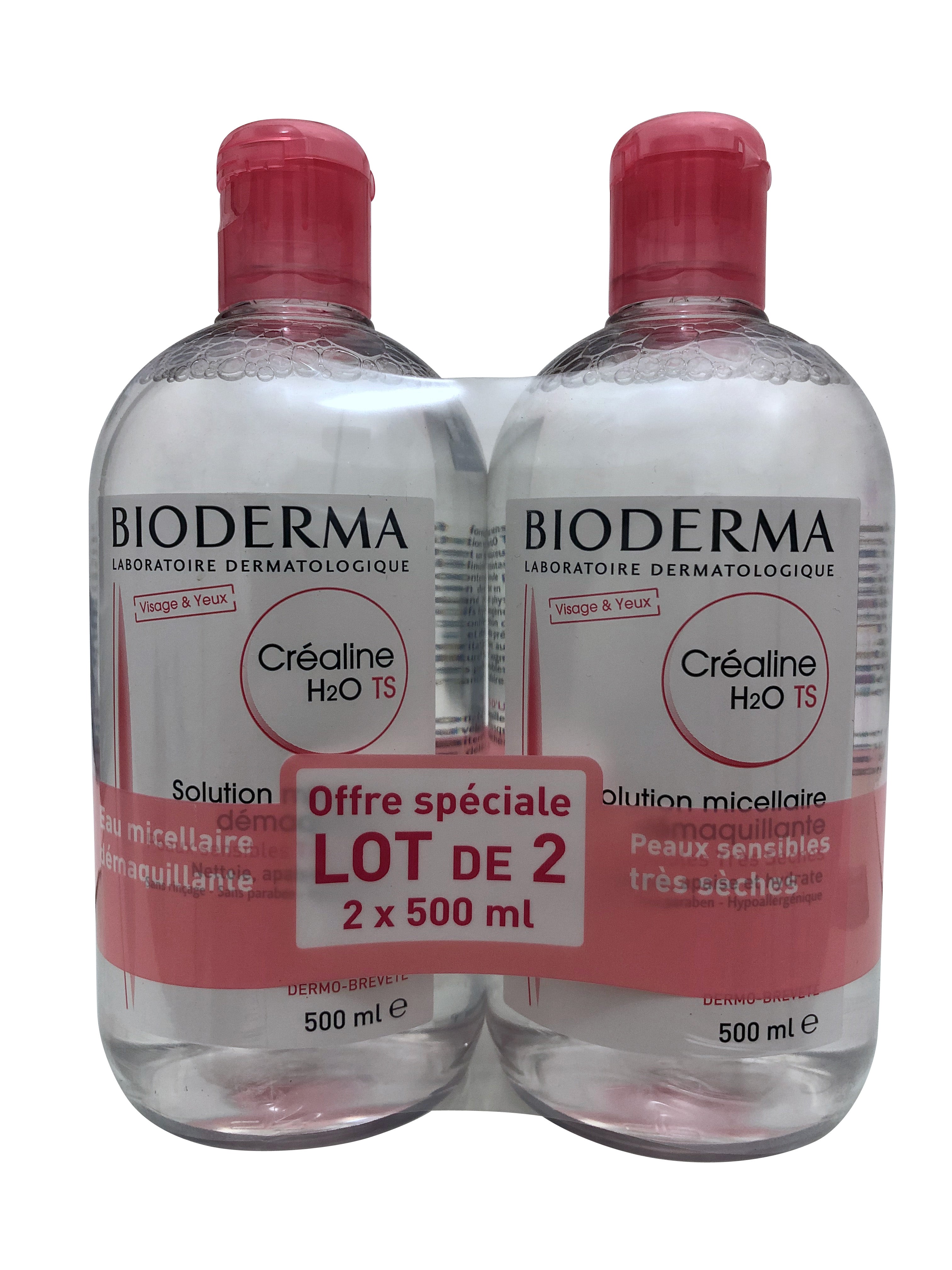 Bioderma Crealine H2O TS Solution Micellaire Set 16.9 OZ Each