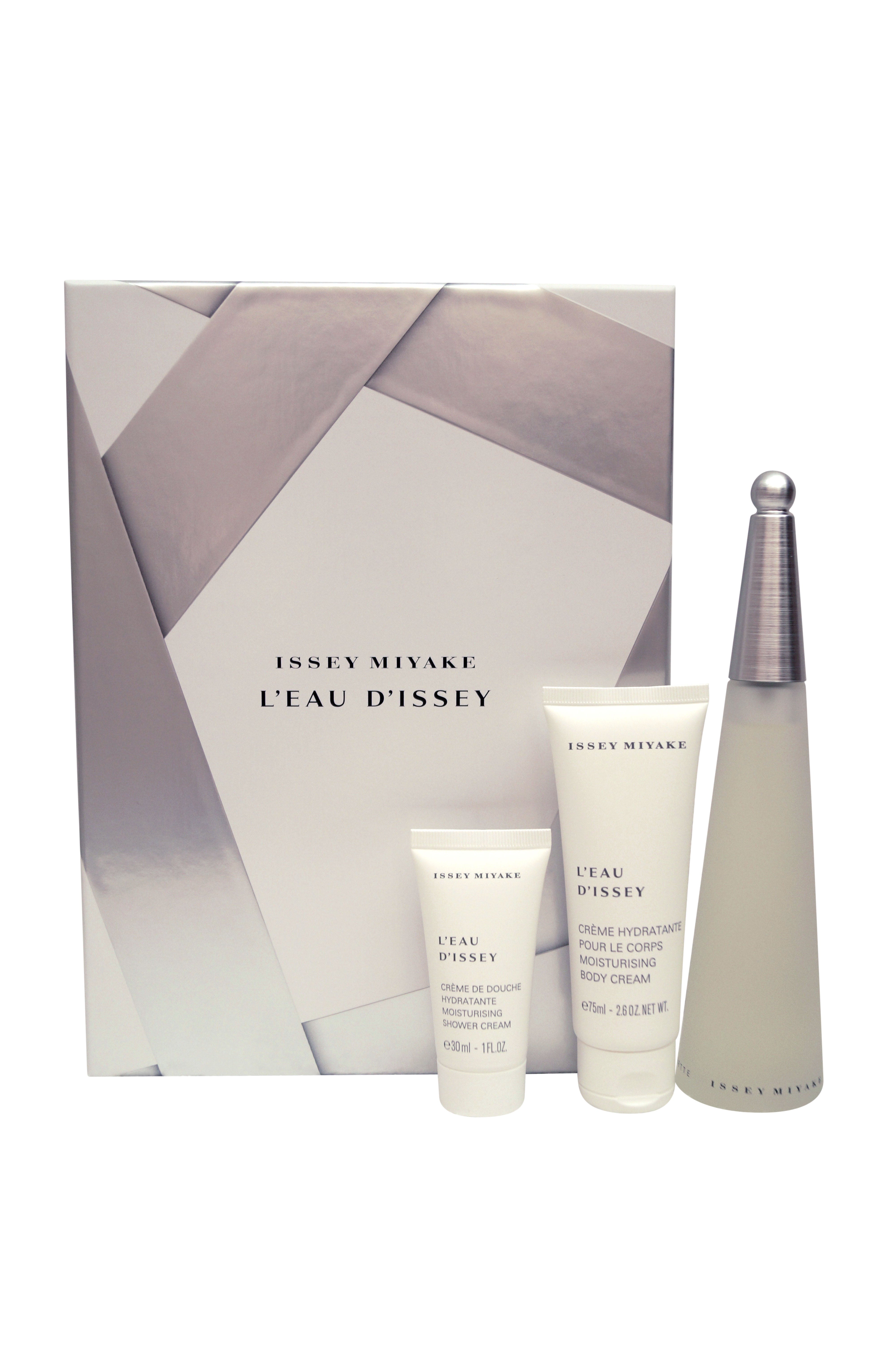 L'eau D'Issey Gift Set Women 3.3oz. EDT Spray 2.6oz. Body Cream 1oz Shower Cream