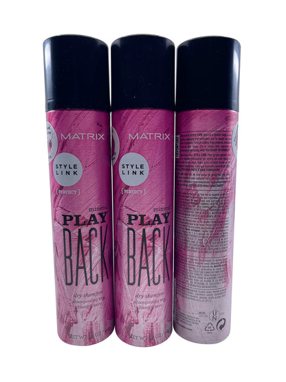 Matrix Style Link Play Back Mineral Dry Shampoo 3.4 OZ Set of 3