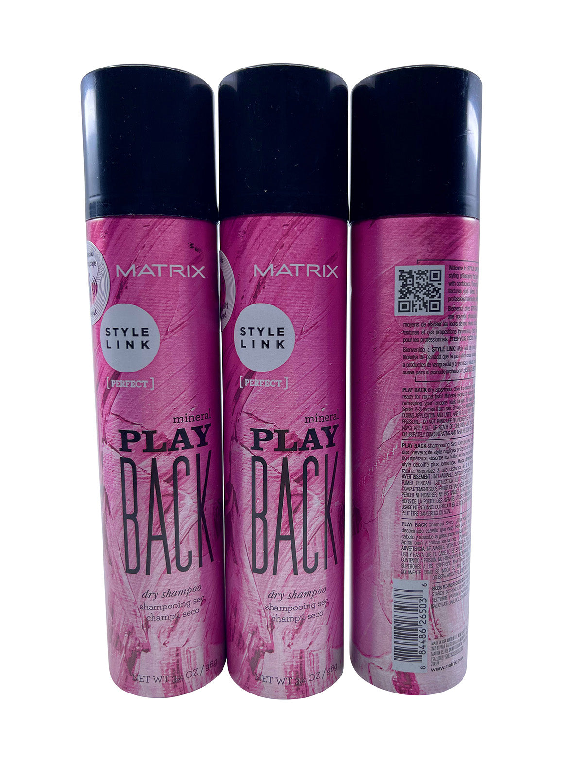 Matrix Style Link Play Back Mineral Dry Shampoo 3.4 OZ Set of 3