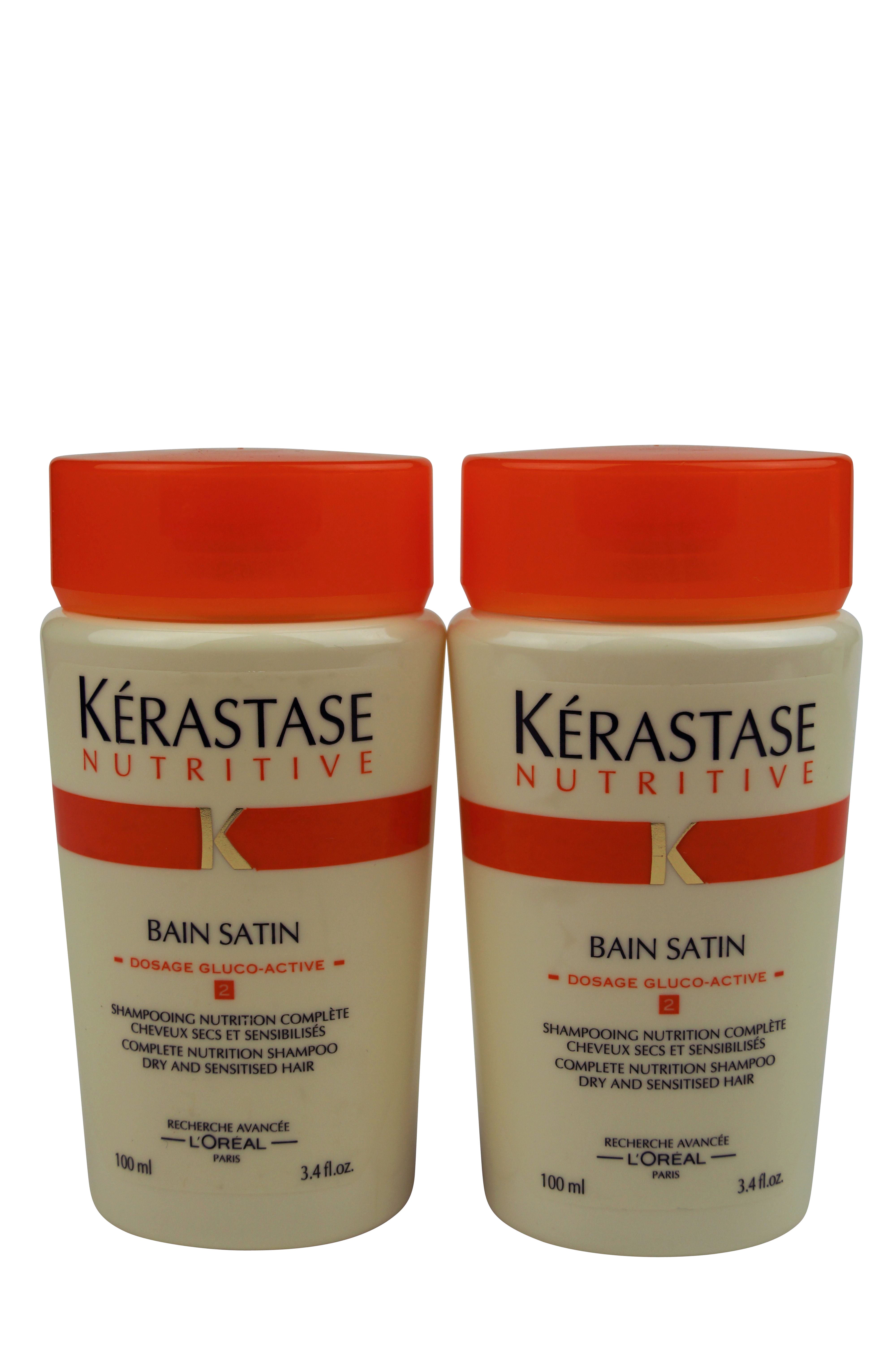 Kerastase Bain Satin #2 Shampoo 3.4 oz  Set of Two Travel Size Bottles