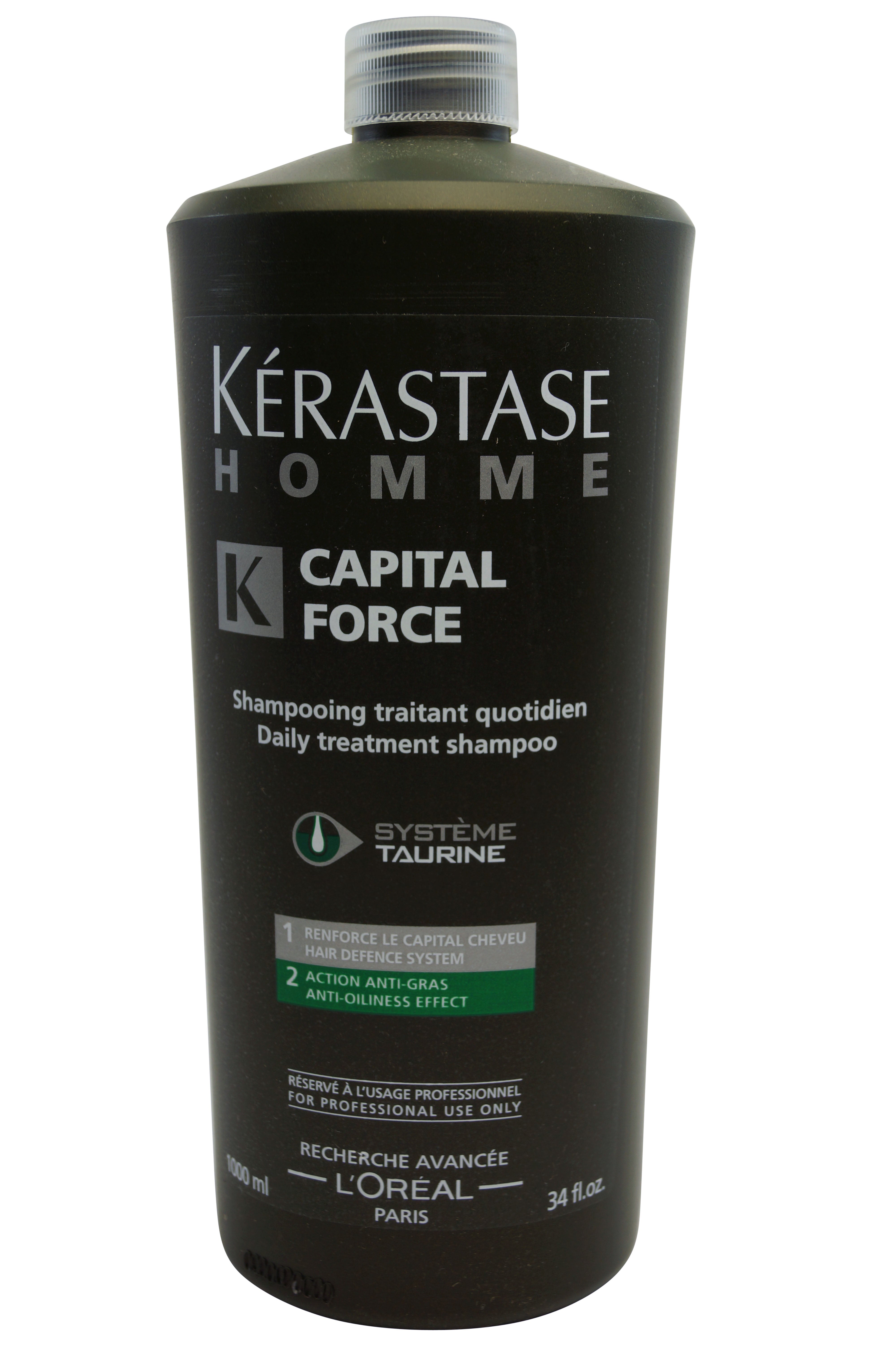 Kerastase Homme Capital Force Daily Treatment Shampoo Anti-Oiliness Effect 34 oz